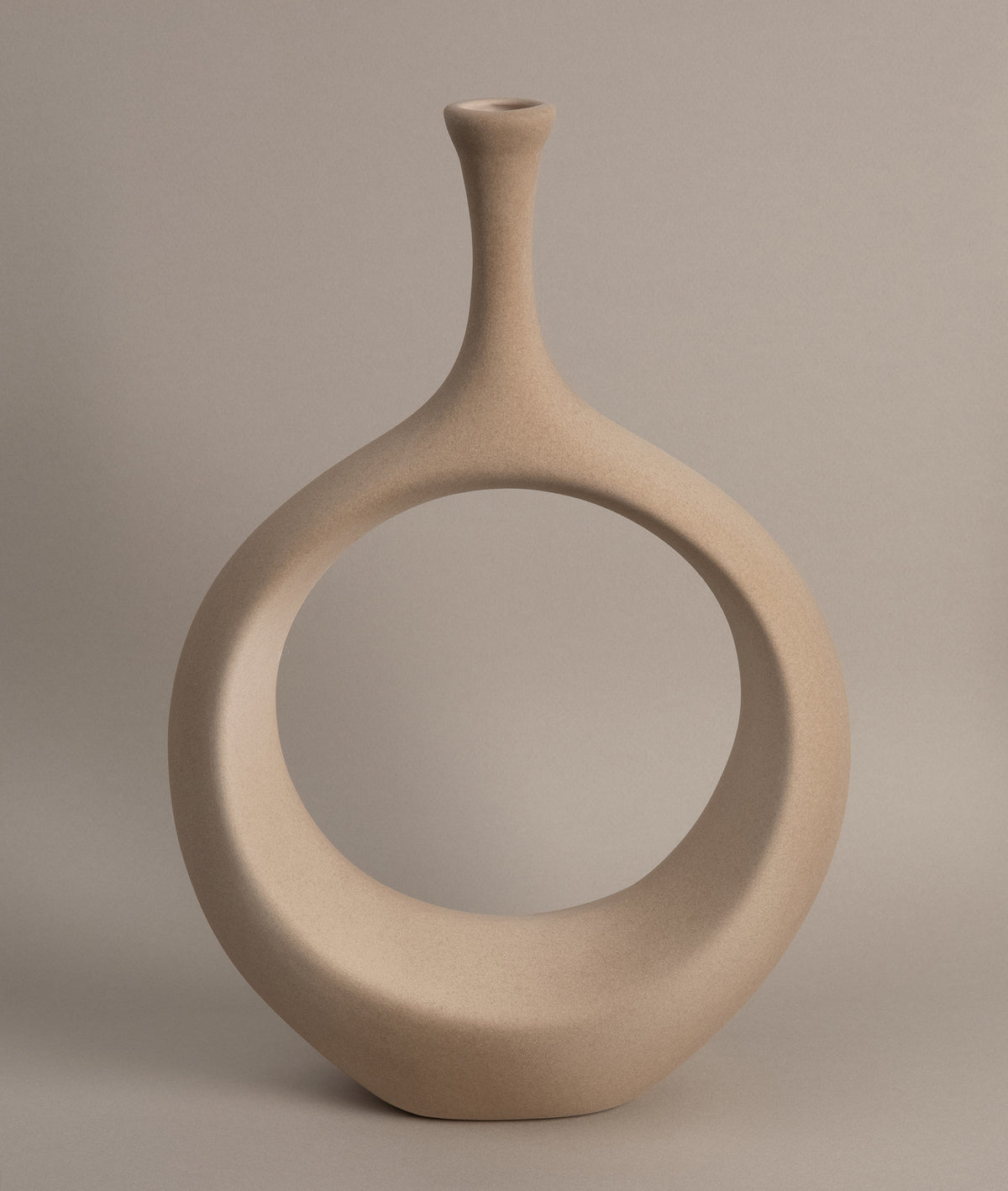 Galante Özel Taş Doku Vizon İskandinav Seramik Vazo 10x30x35cm 6271