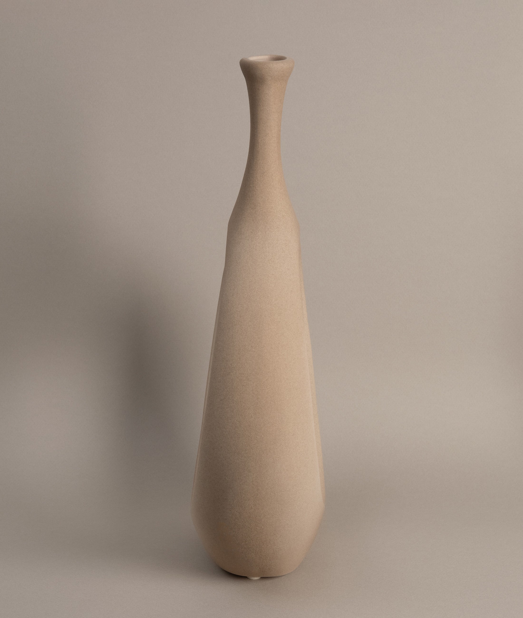 Galante Özel Taş Doku Vizon İskandinav Seramik Vazo 10x30x35cm 6271