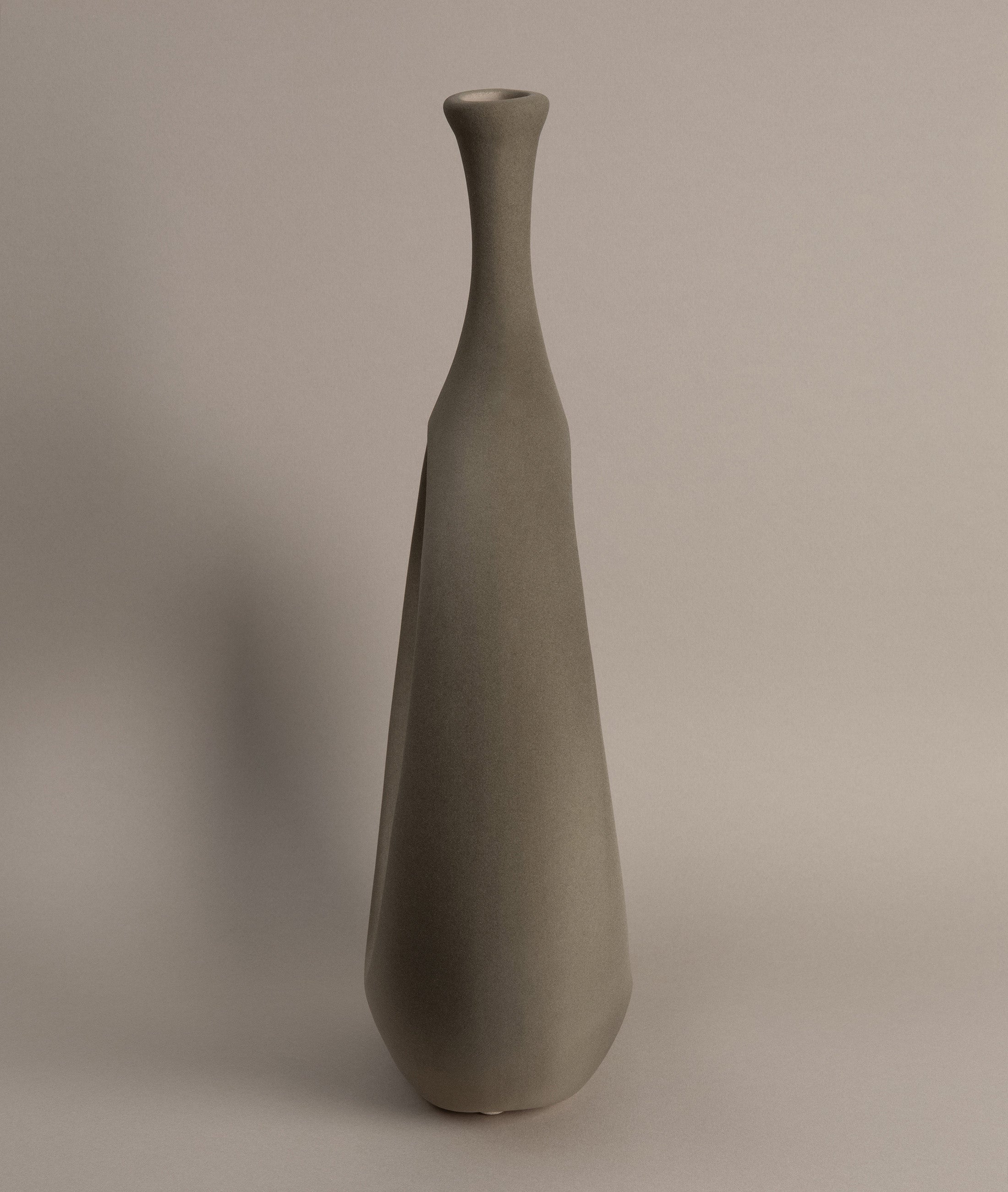 Galante Özel Taş Doku Yeşil İskandinav Seramik Vazo 10x30x35cm 6269