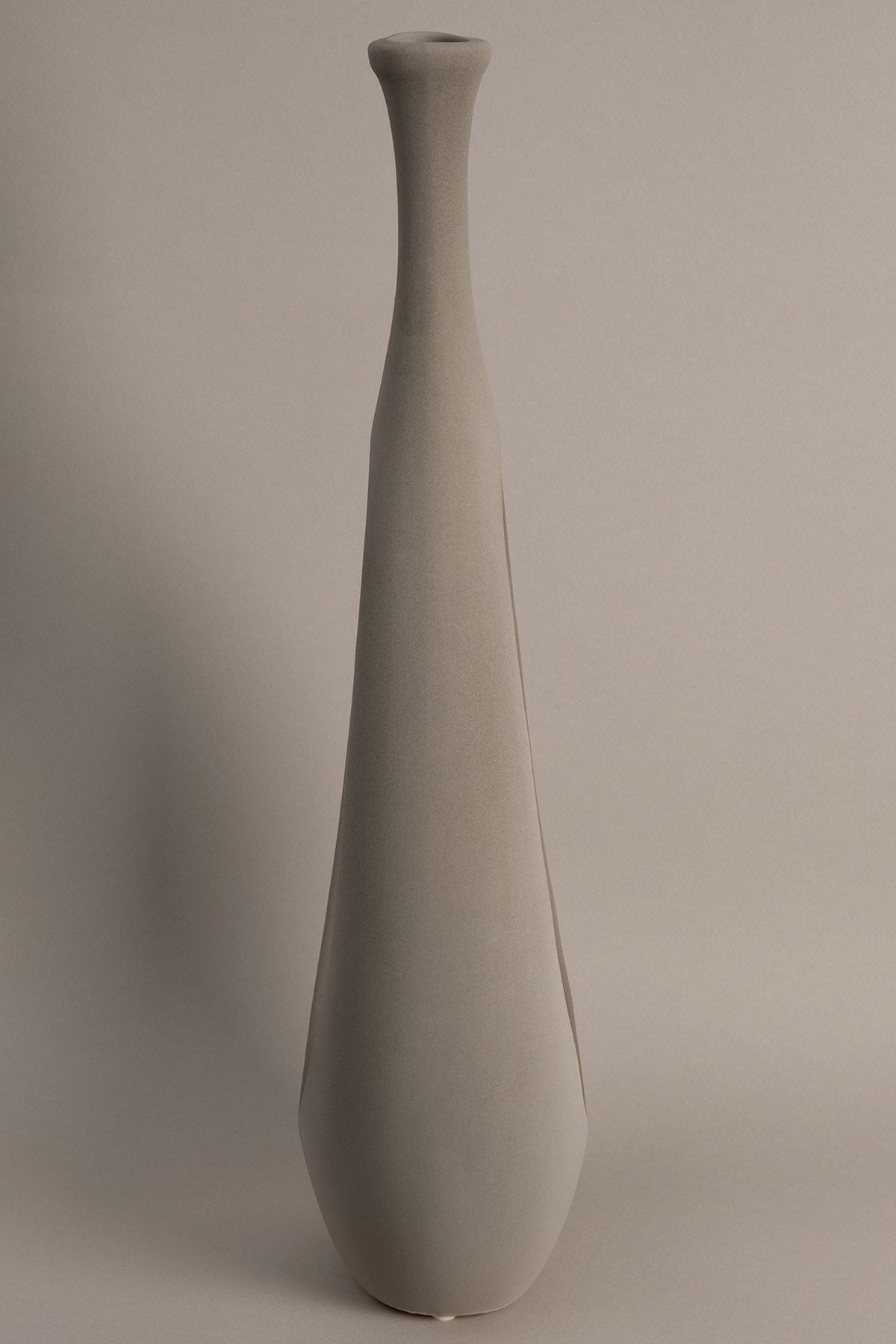 Gracil Özel Taş Doku Yeşil İskandinav Seramik Vazo 20x5x55cm 6266