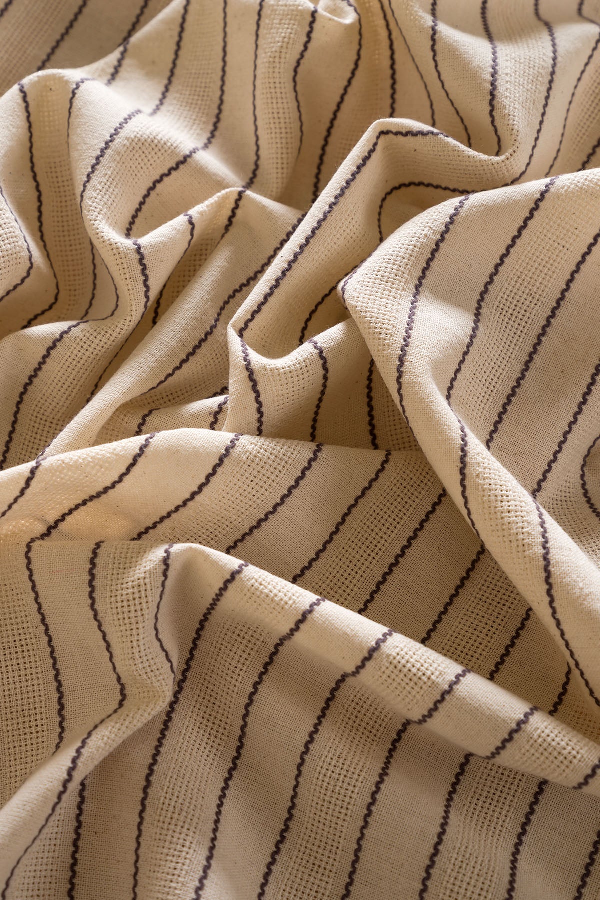 Graın %100 Pamuk Masa Örtüsü Krem-Antrasit Bordür Detaylı 140X200 Cm 2594