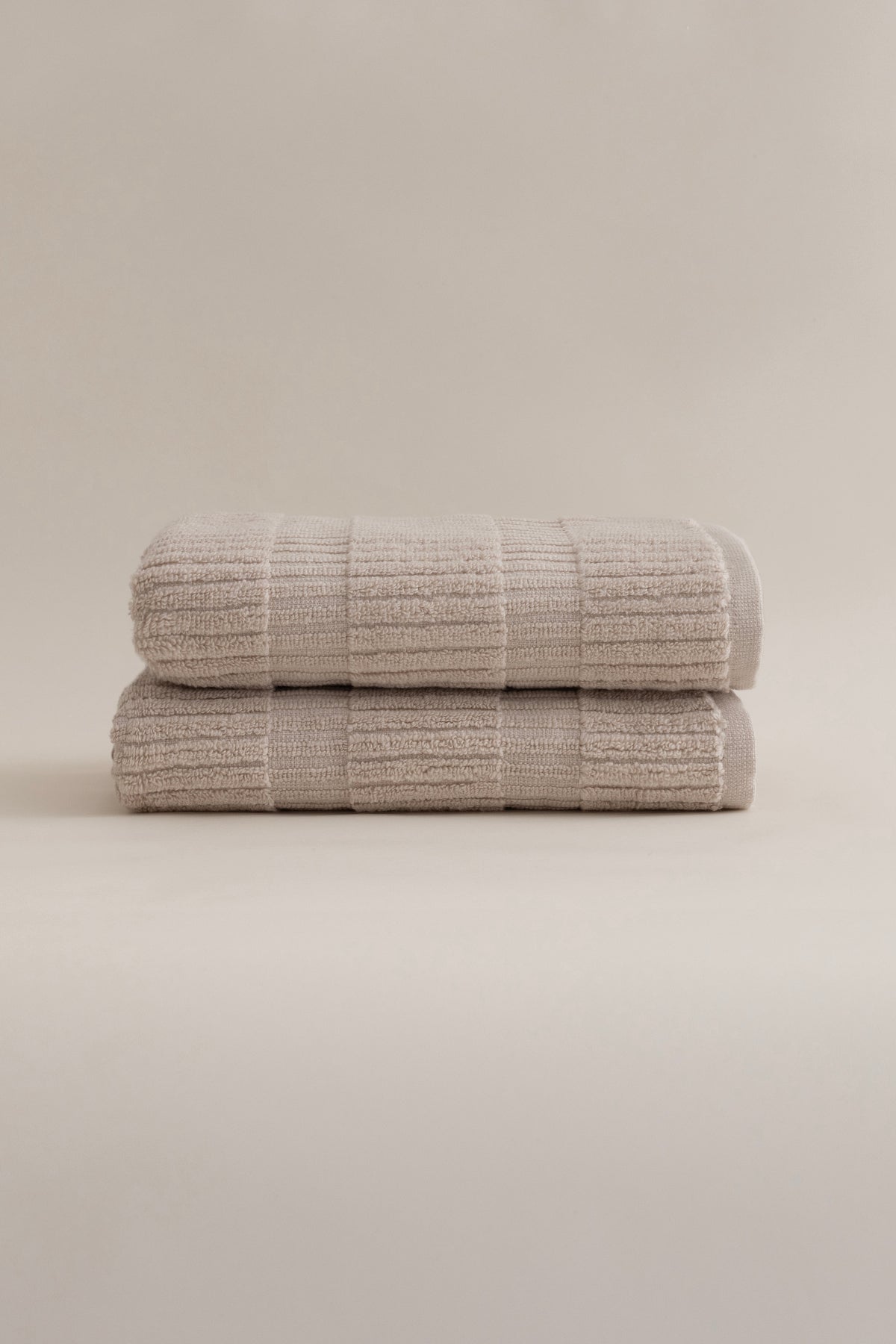 Ivory Bej Bordürlü Mikro Fiber %100 Pamuk 2'Li Banyo Havlusu Seti 50 X 90 - 70 X 140 1104A