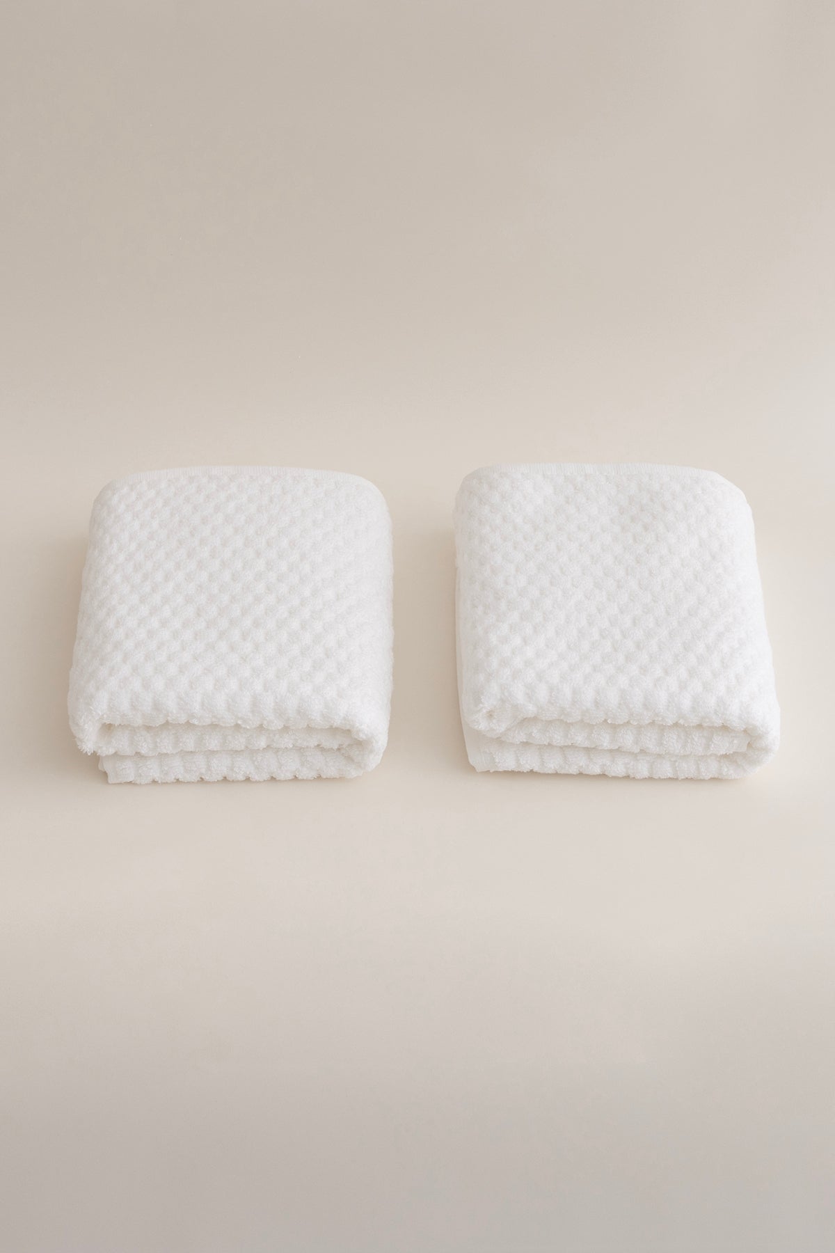 Ivory Beyaz Kabartma Dokulu Mikro Fiber %100 Pamuk 2'Li El Yüz Havlusu Seti 50 X 90 - 50 X 90 1119A