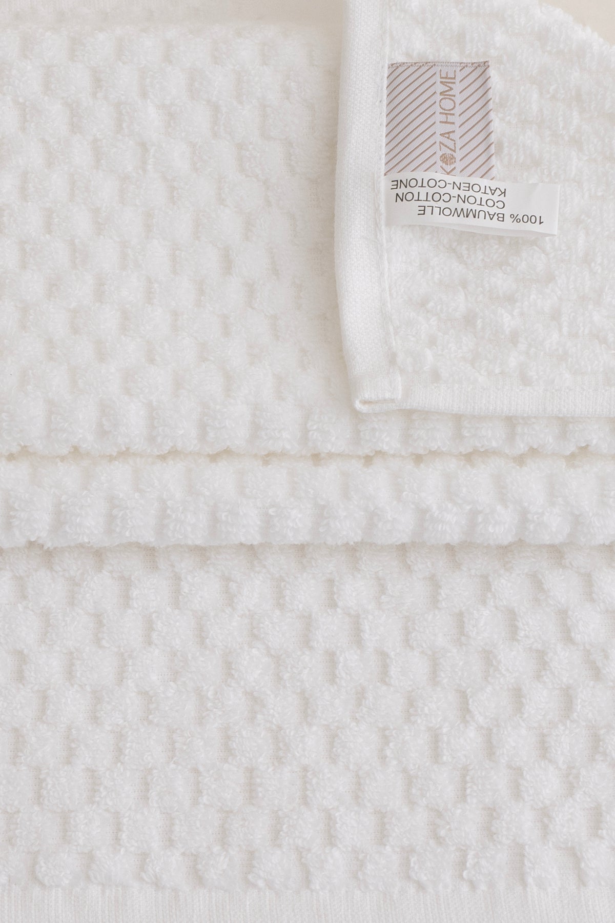 Ivory Beyaz Kabartma Dokulu Mikro Fiber %100 Pamuk 2'Li El Yüz Havlusu Seti 50 X 90 - 50 X 90 1119A