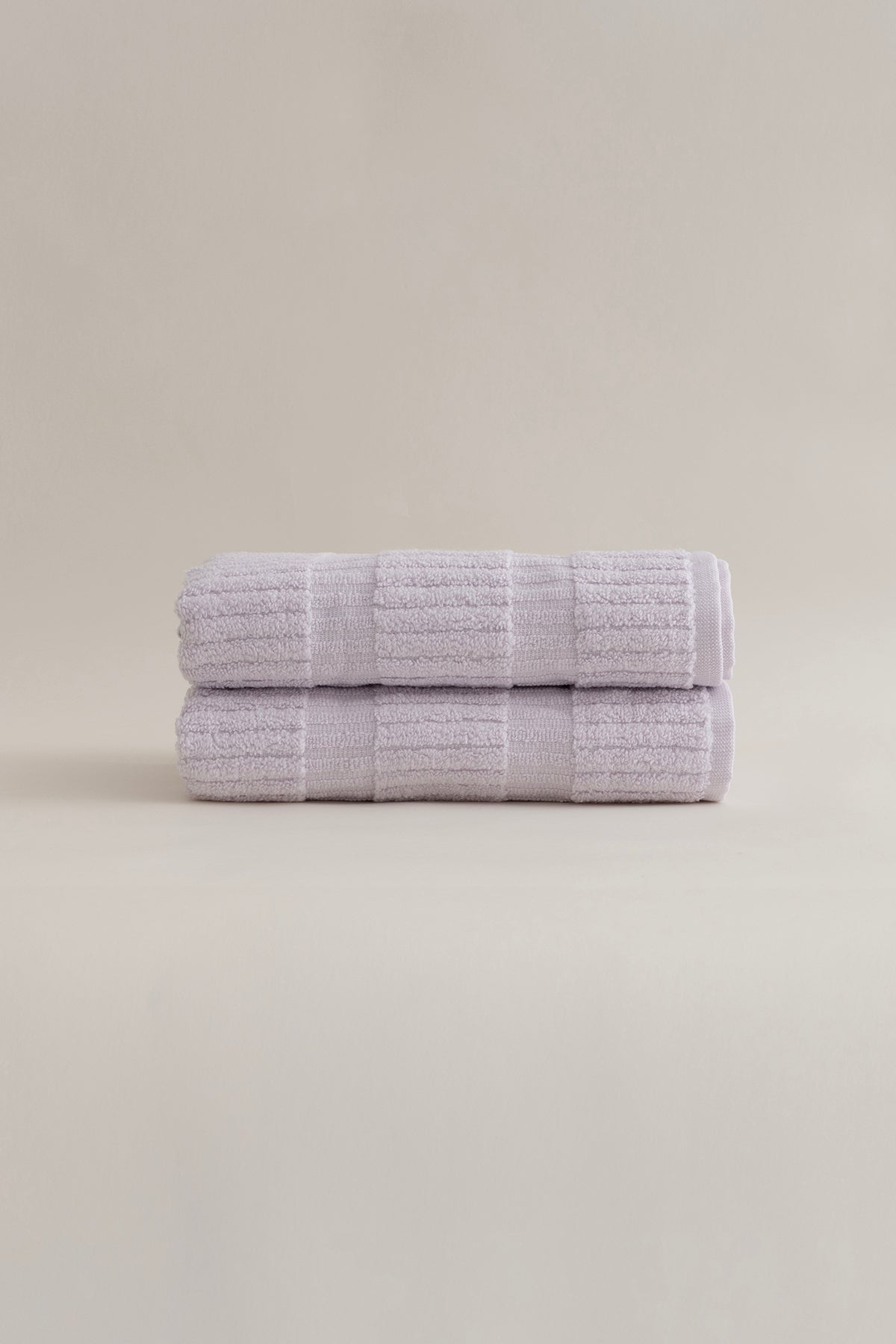 Ivory Lila Bordürlü Mikro Fiber %100 Pamuk 2'Li Banyo Havlusu Seti 50 X 90 - 70 X 140 1105A