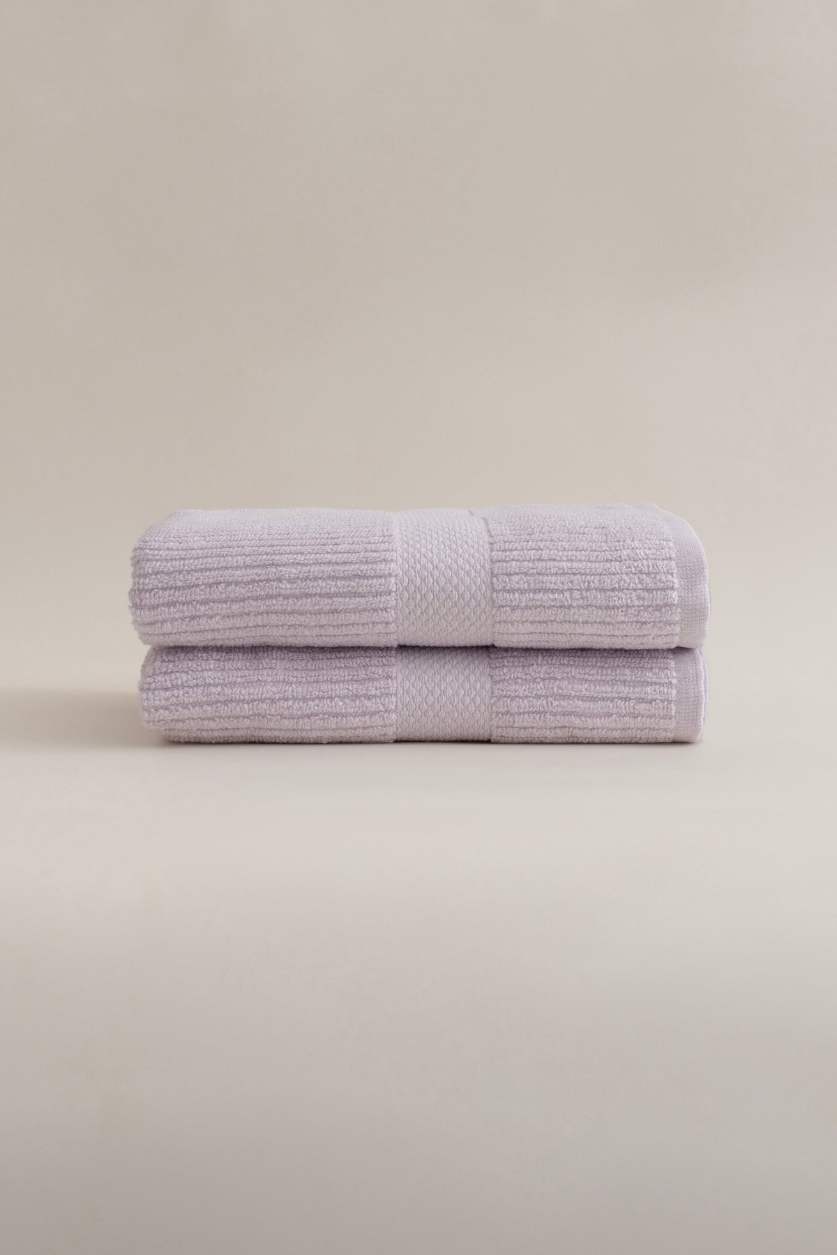Ivory Lila Fitilli Mikro Fiber %100 Pamuk 2'Li Banyo Havlusu Seti 50 X 90 - 70 X 140 1129A