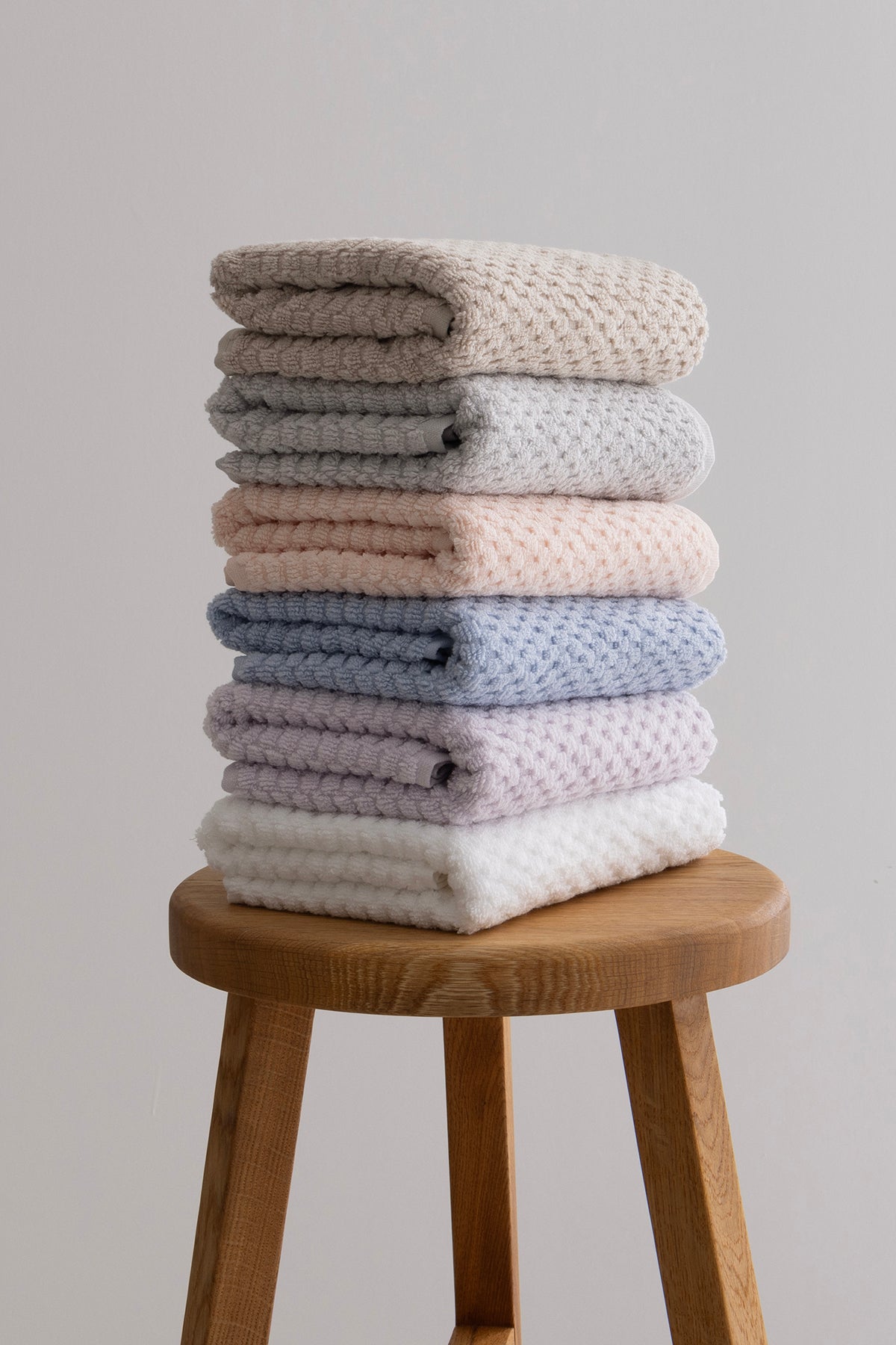 Ivory Lila Kabartma Dokulu Mikro Fiber %100 Pamuk 2'Li Banyo Havlusu Seti 50 X 90 - 70 X 140 1117A