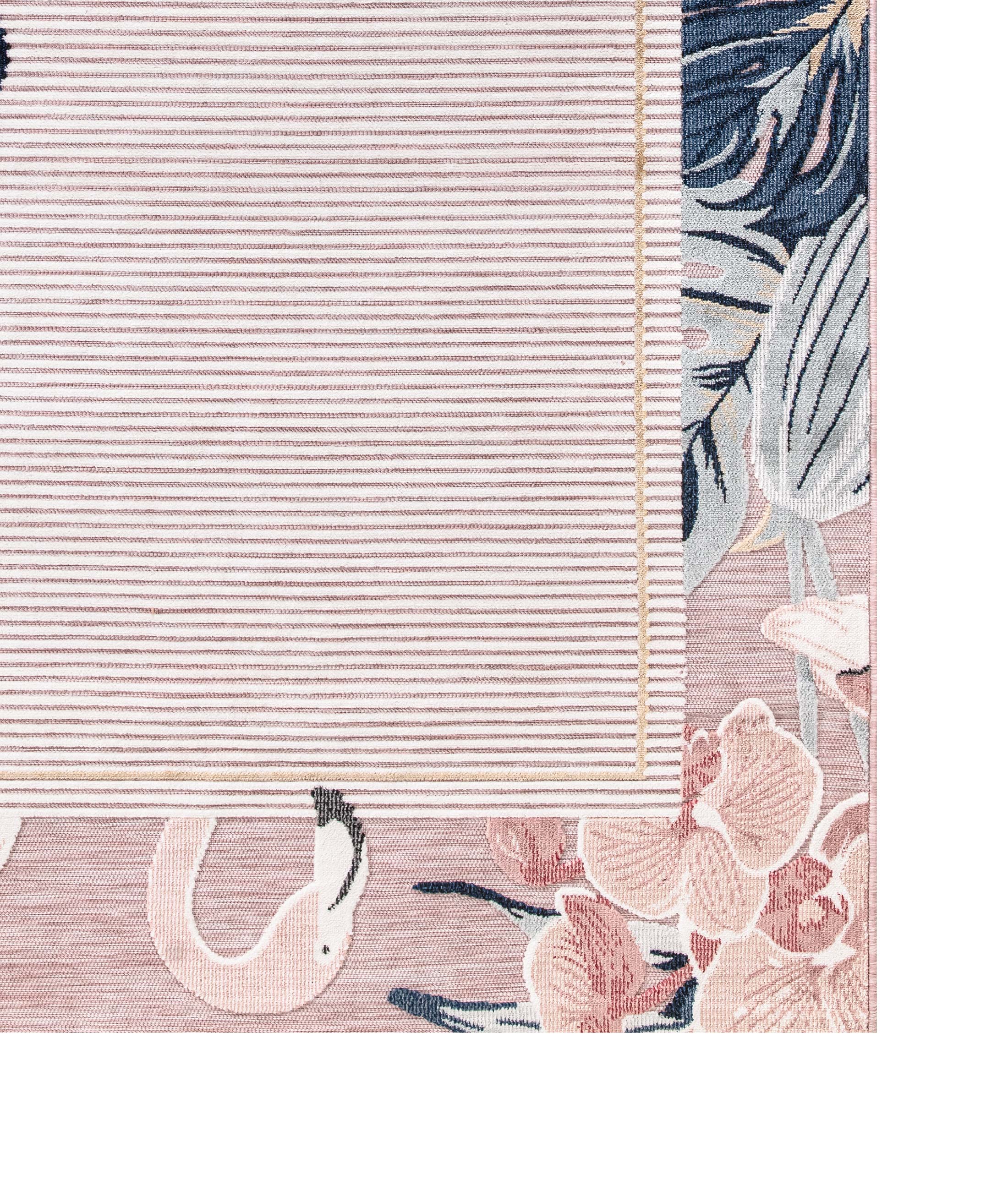 Koza Garden Pembe Halı Kilim Balkon Teras Bahçe Salon Koridor Makine Halısı 65240