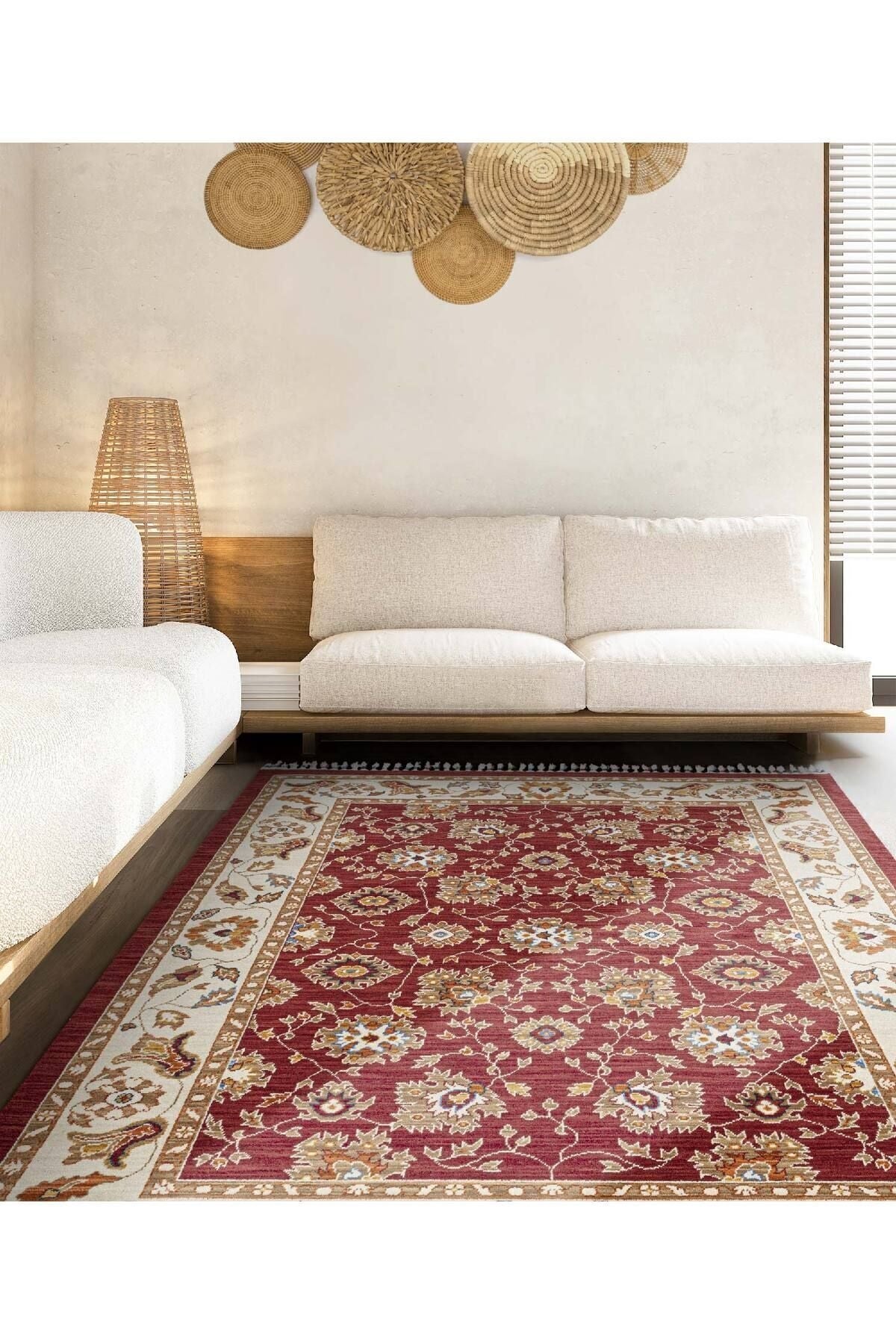 Koza Hayad Gördes Bordo Halı Salon Oturma Odası Yatak Odası Koridor Makine Halısı 7206