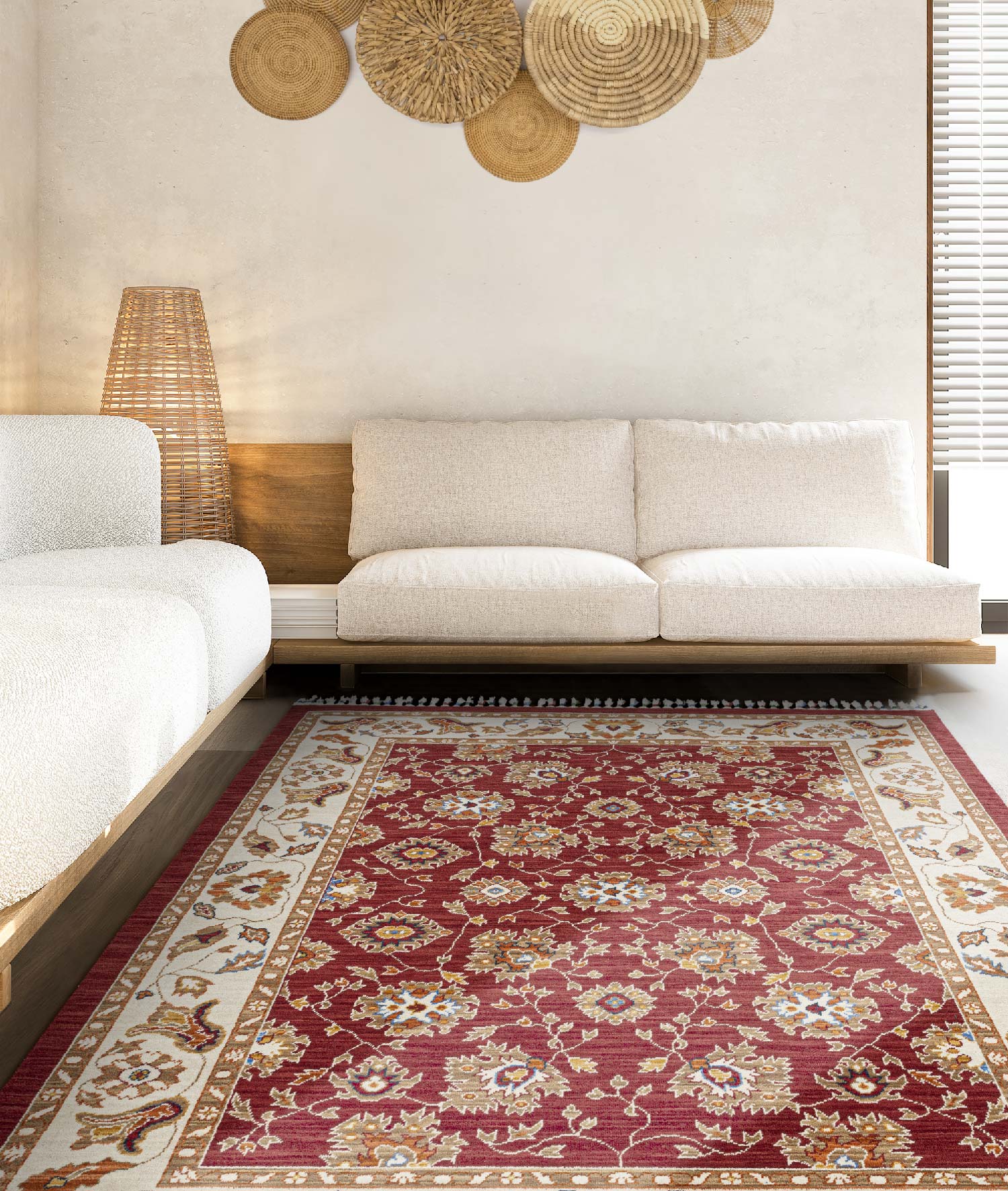 Koza Hayad Gördes Bordo Halı Salon Oturma Odası Yatak Odası Koridor Makine Halısı 7206