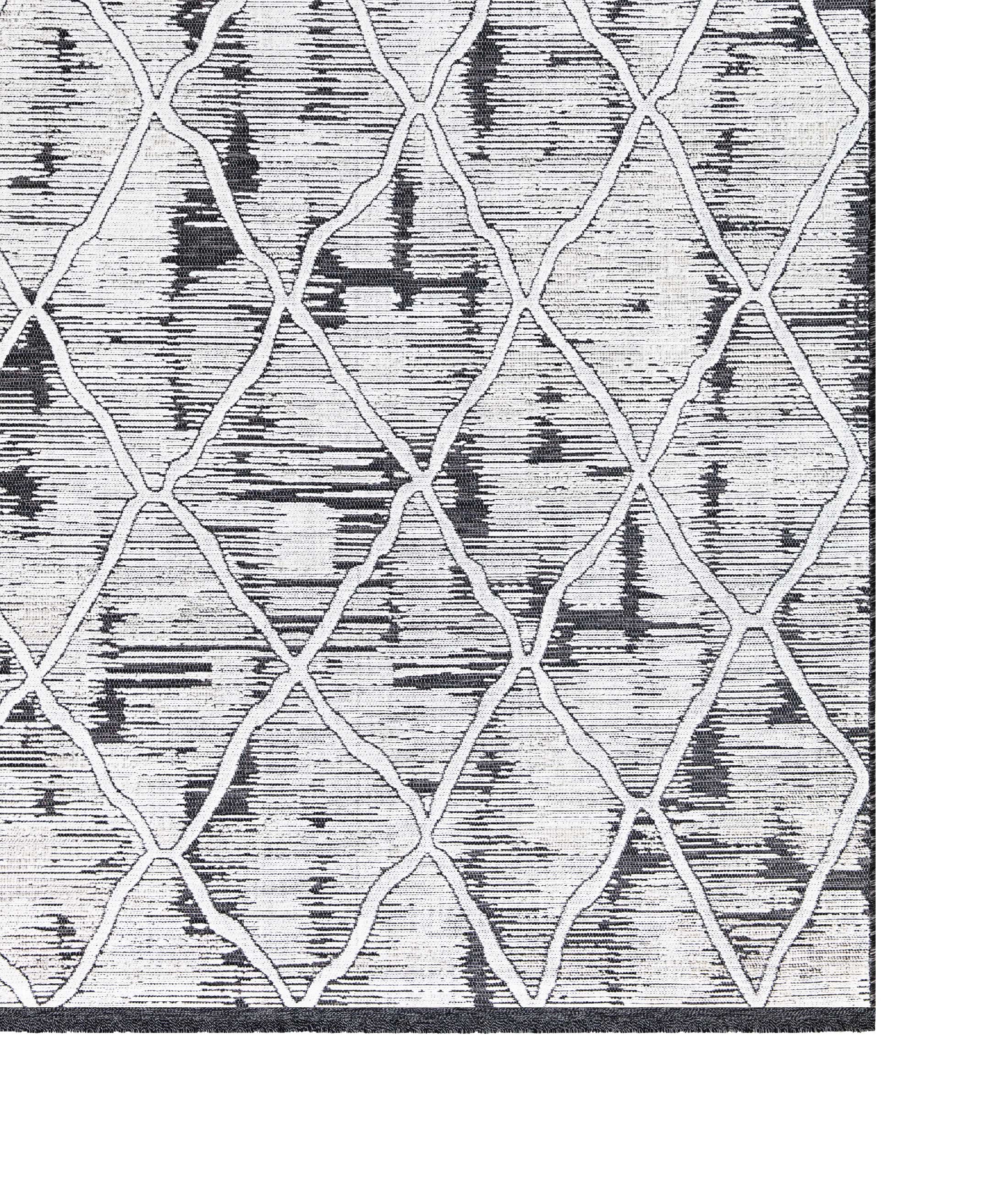Koza Meridyen Siyah Halı Kilim Balkon Teras Bahçe Salon Koridor Makine Halısı 65284
