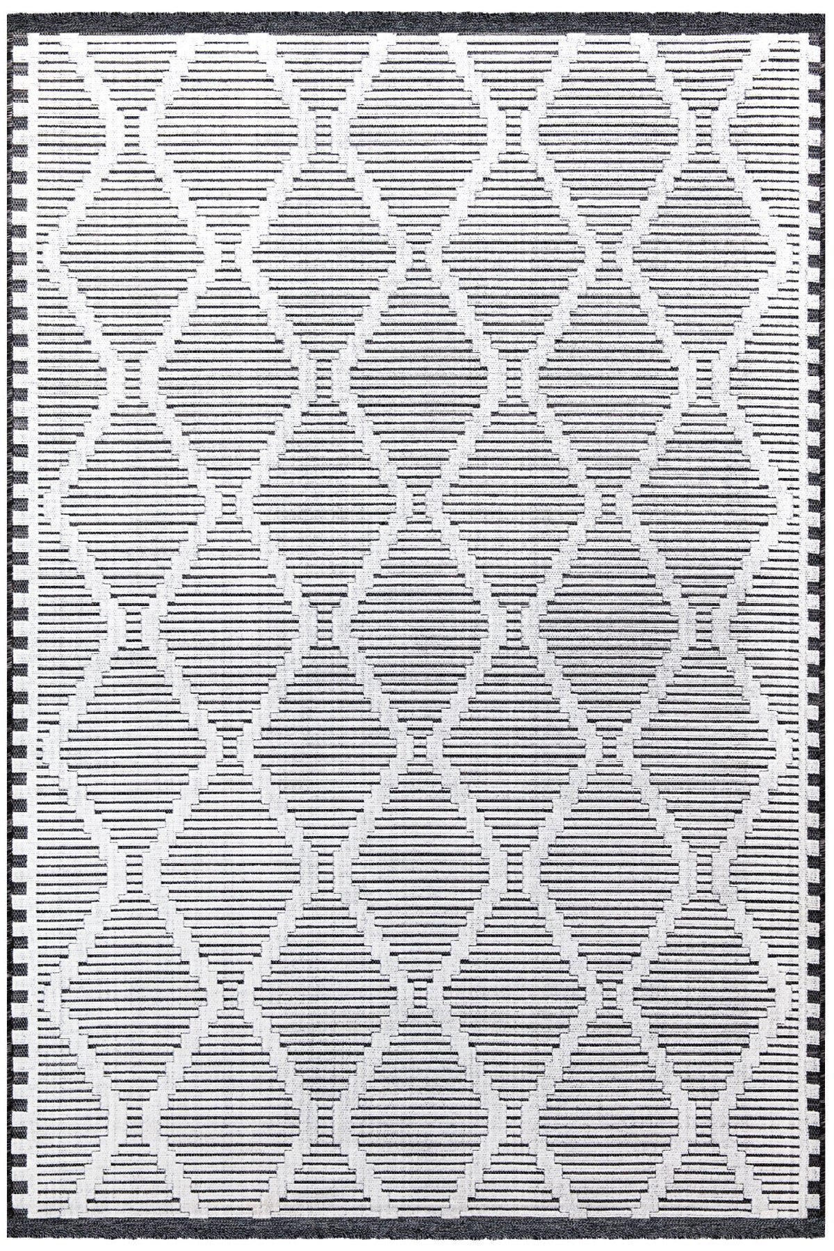 Koza Meridyen Siyah Halı Kilim Balkon Teras Bahçe Salon Koridor Makine Halısı 65296