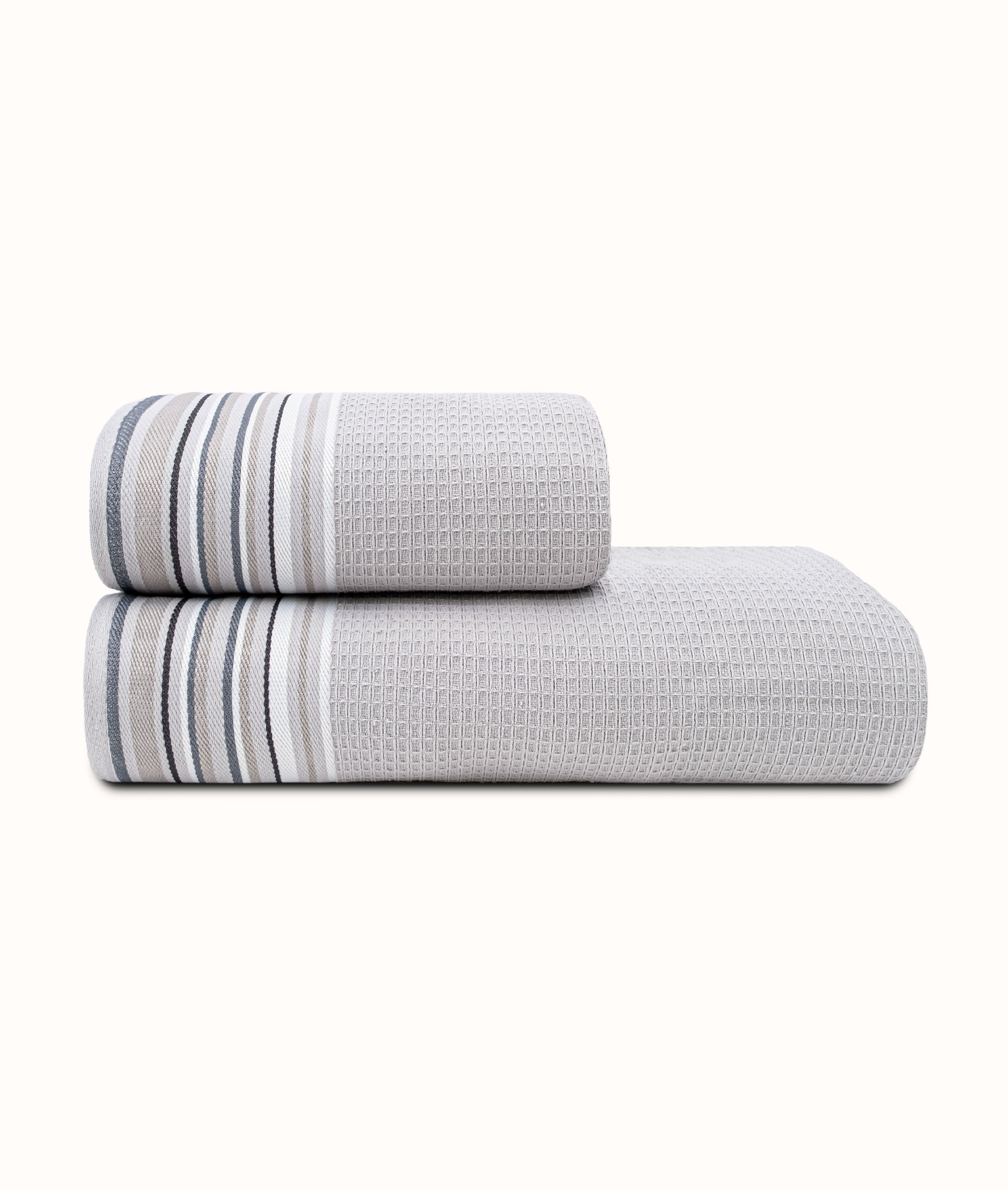 Limira 2'li Gri Çeyiz Havlu Seti 50x90-70x140 2257