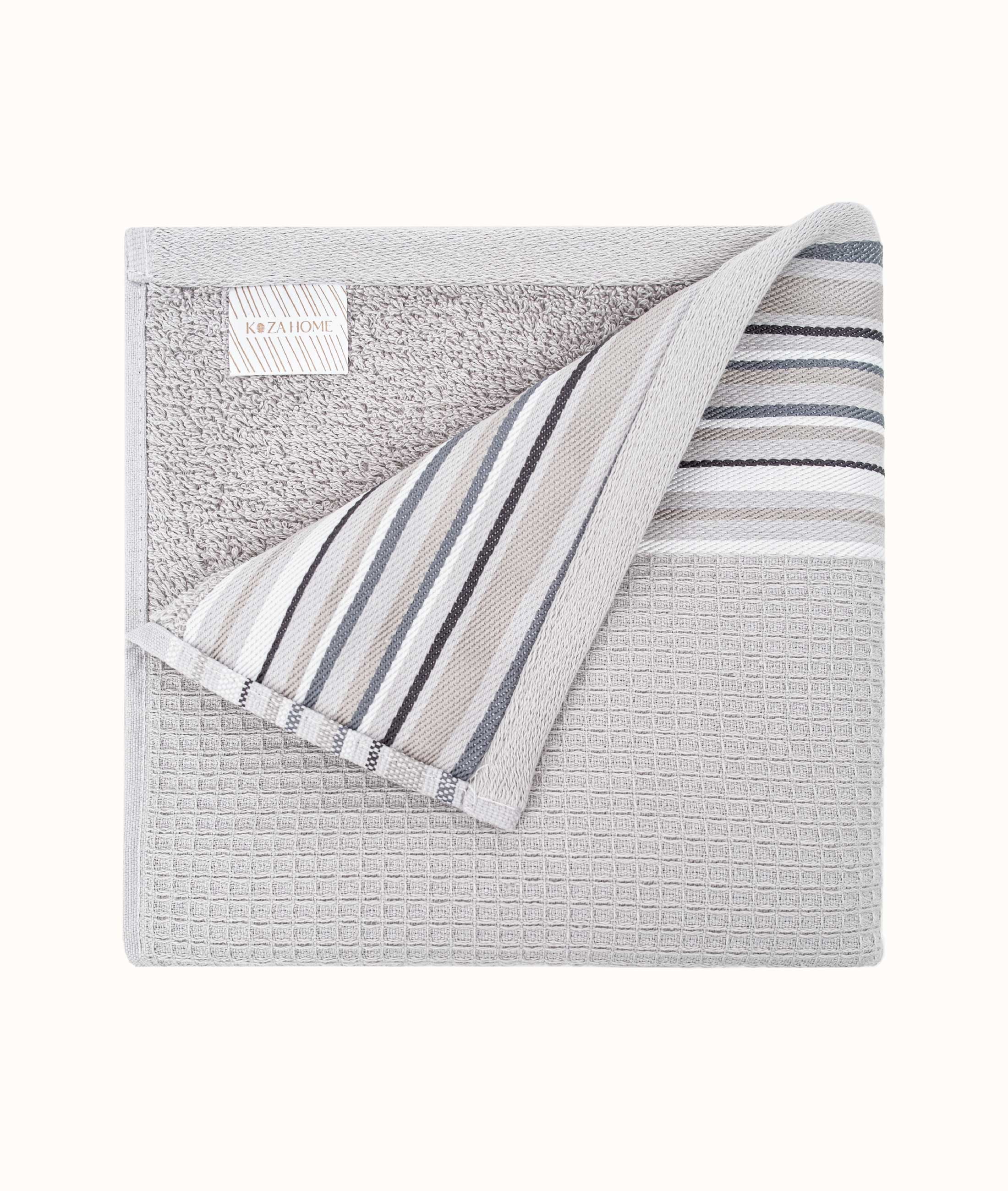 Limira 2'li Gri Çeyiz Havlu Seti 50x90-70x140 2257