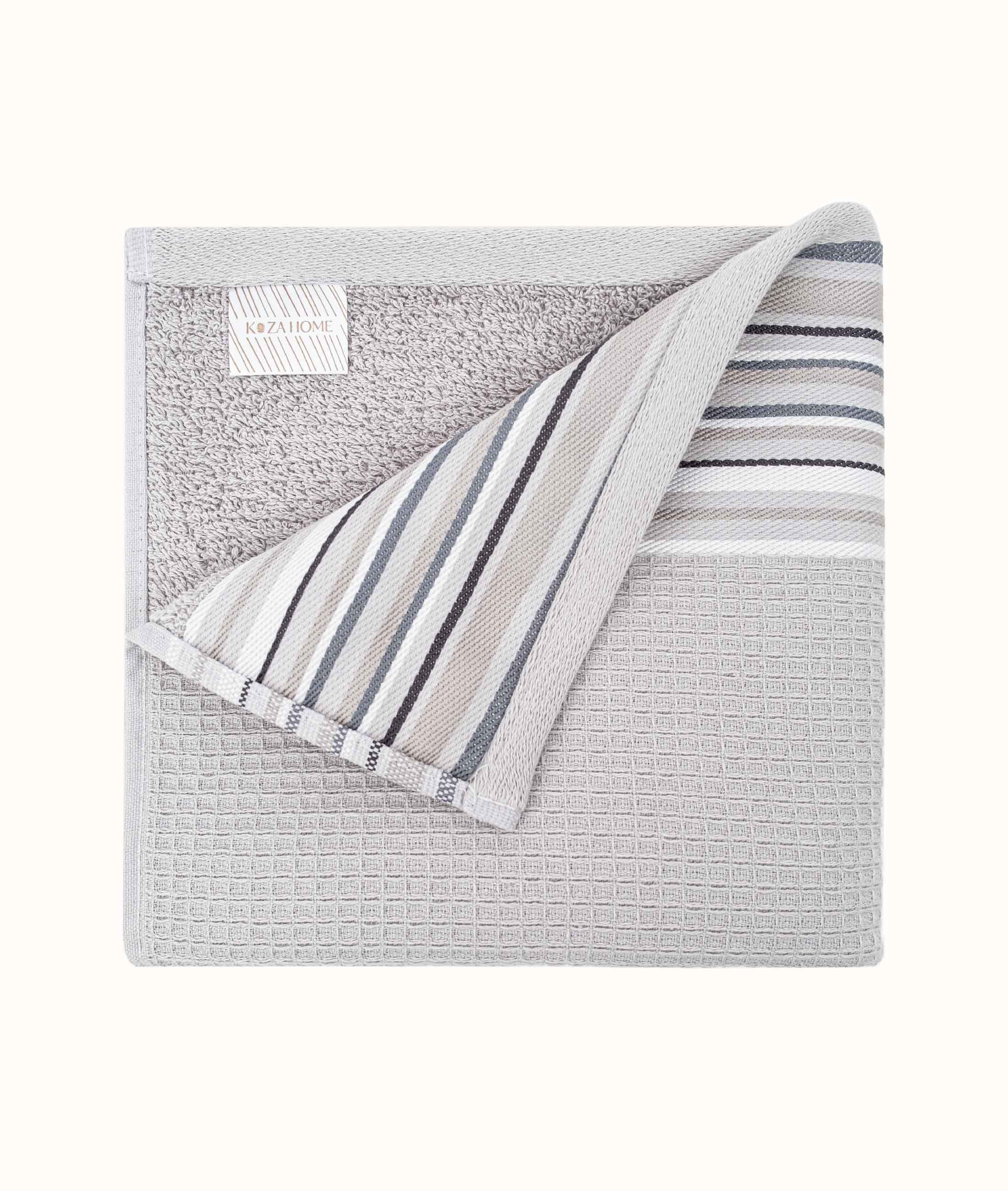Limira 2'li Set Gri Pamuk 1 Bornoz L-XL 1 Çeyiz Havlu 50x90 2237