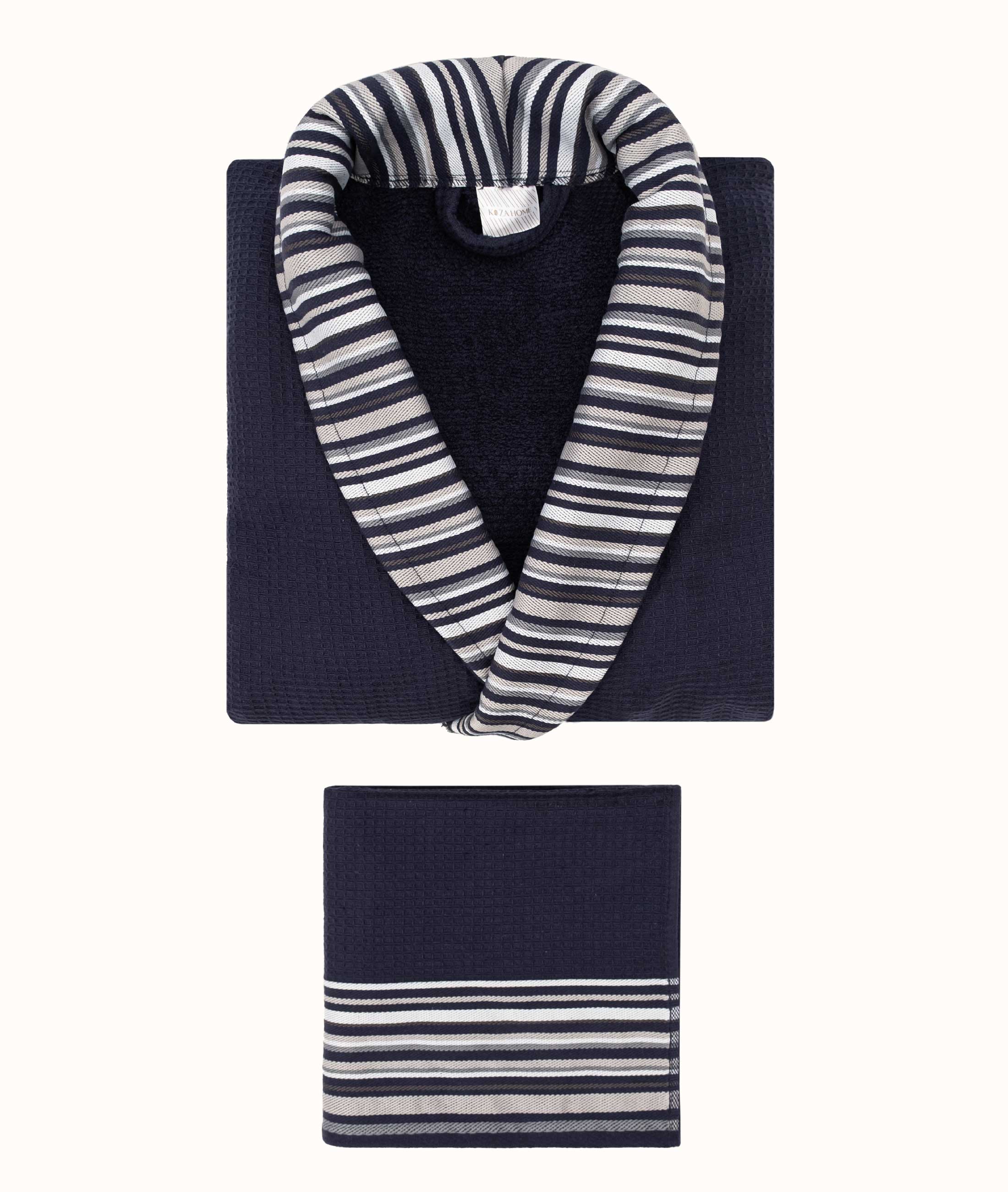 Limira 2'li Set Lacivert Pamuk 1 Bornoz L-XL 1 Çeyiz Havlu 50x90 2236