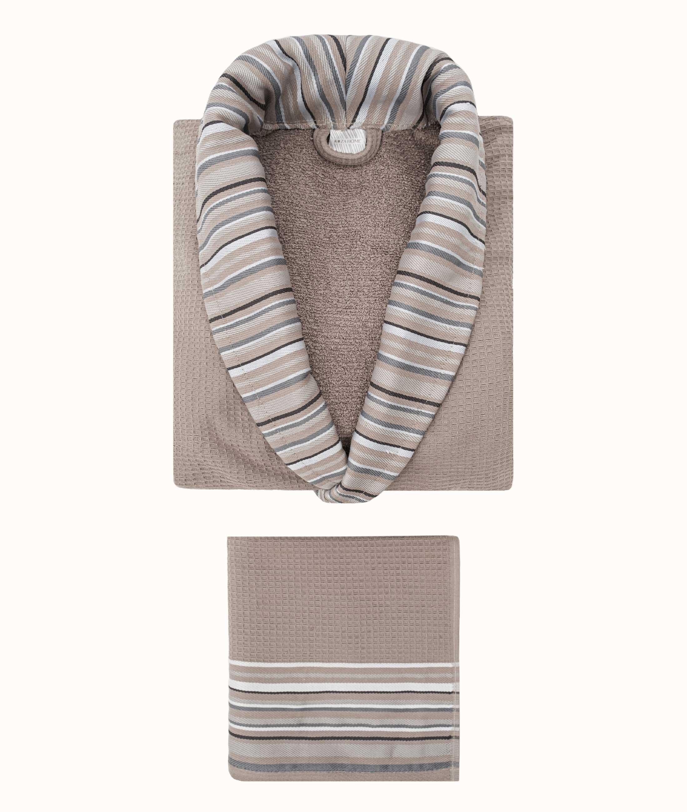 Limira 2'li Set Vizon Pamuk 1 Bornoz L-XL 1 Çeyiz Havlu 50x90 2233