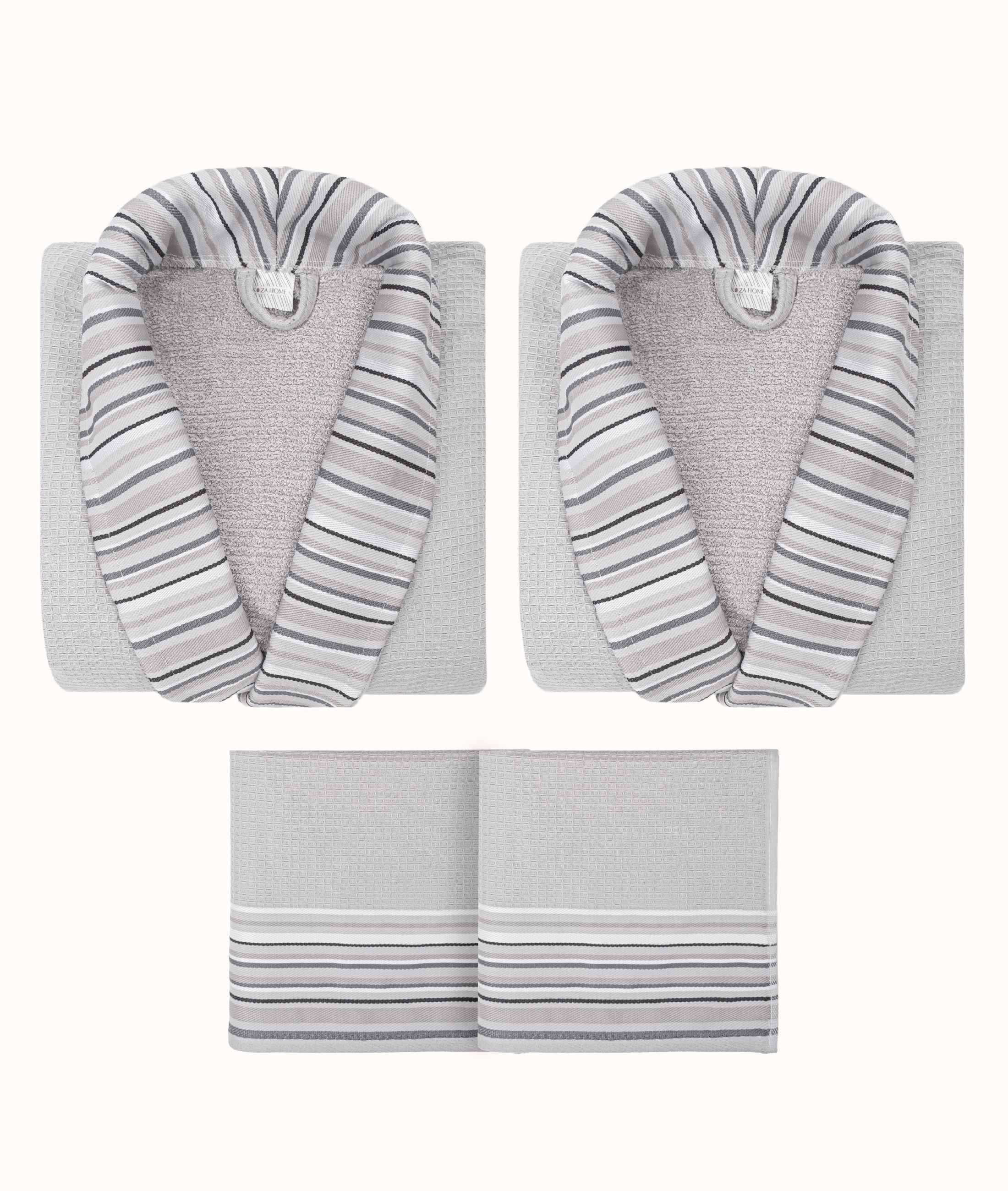 Limira 4'lü Set Gri Pamuk 2 Bornoz (1 S-M)-(1 L-XL) 2 Çeyiz Havlu 50x90 2242
