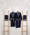 Limira 4'lü Set Lacivert Pamuk 2 Bornoz (1 S-M)-(1 L-XL) 2 Çeyiz Havlu 50x90 2241