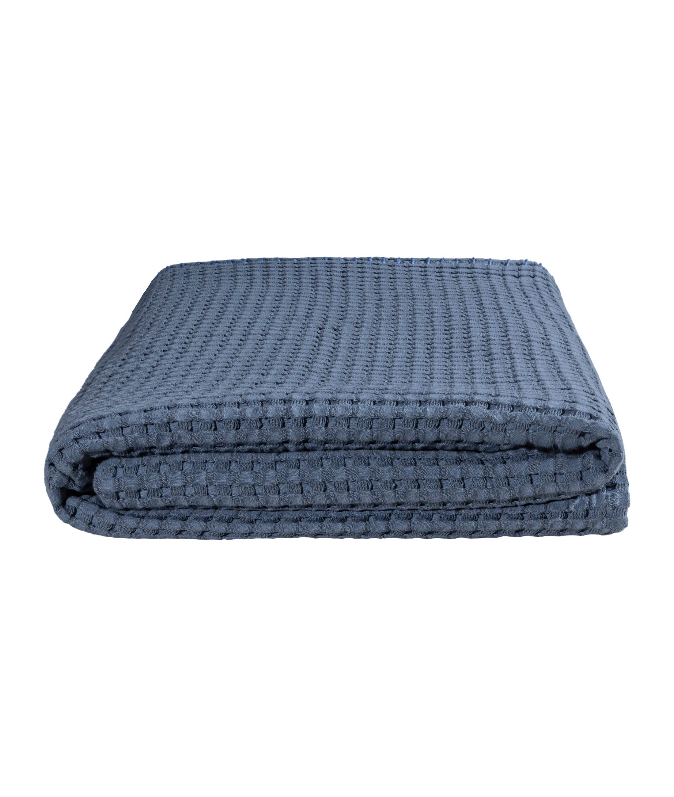 Mare %100 Pamuklu Mavi Waffle Pike Çift Kişilik 230x245 7500A