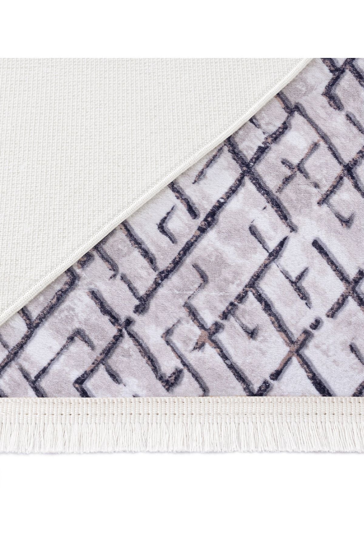 Maze Link Bakır Desenli Peluş Halı 7455