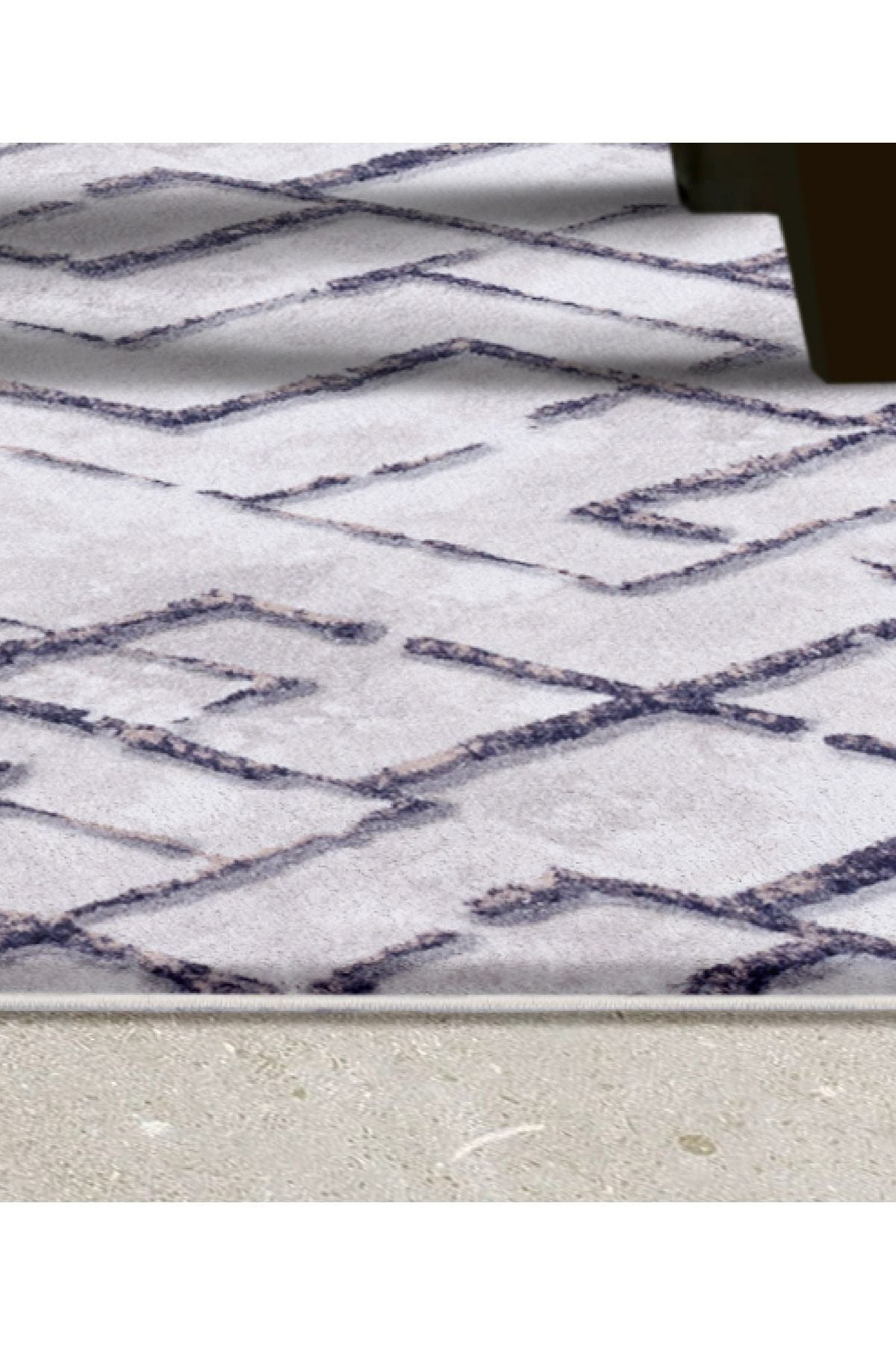 Maze Link Bakır Desenli Peluş Halı 7455