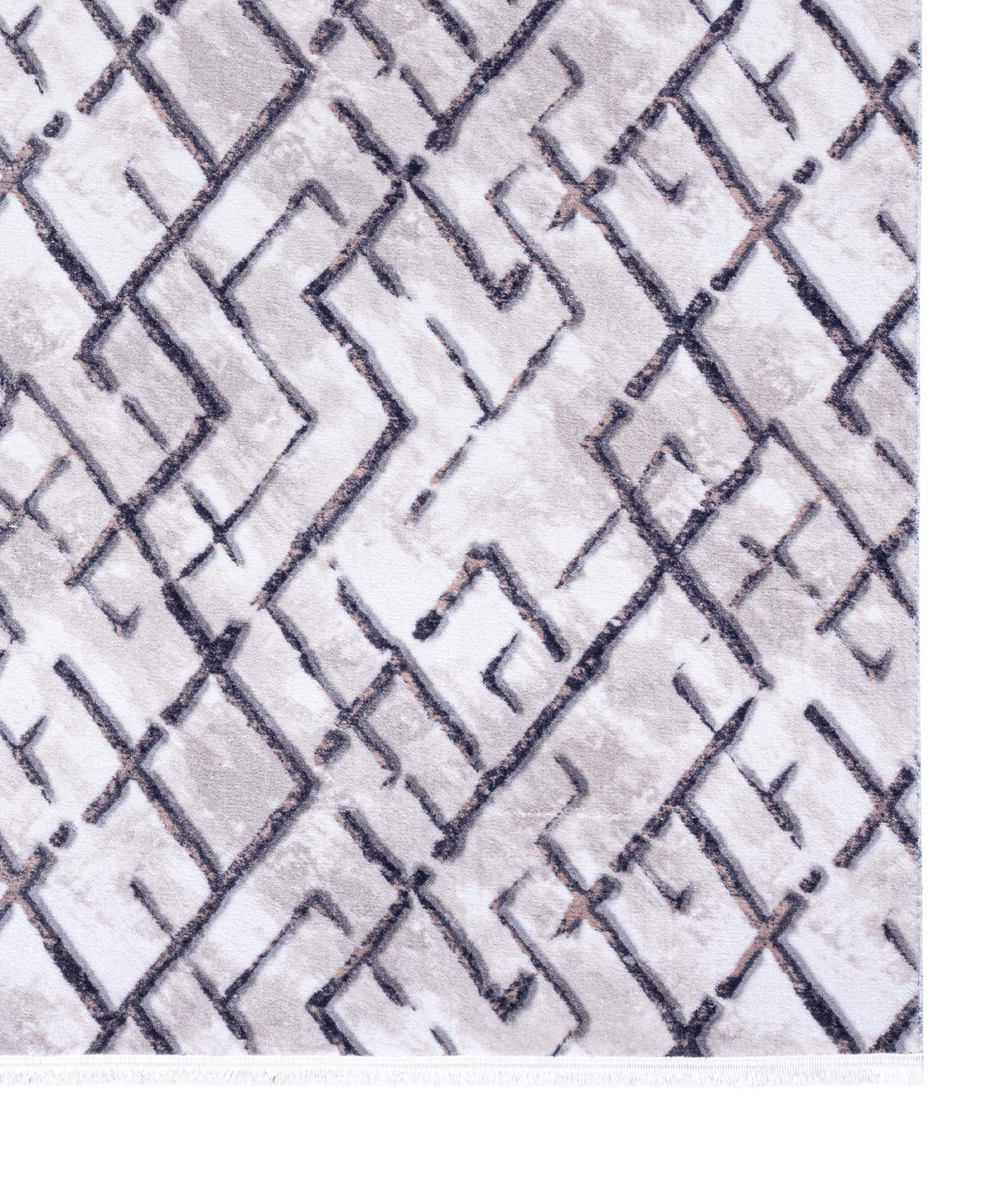 Maze Link Bakır Desenli Peluş Halı 7455