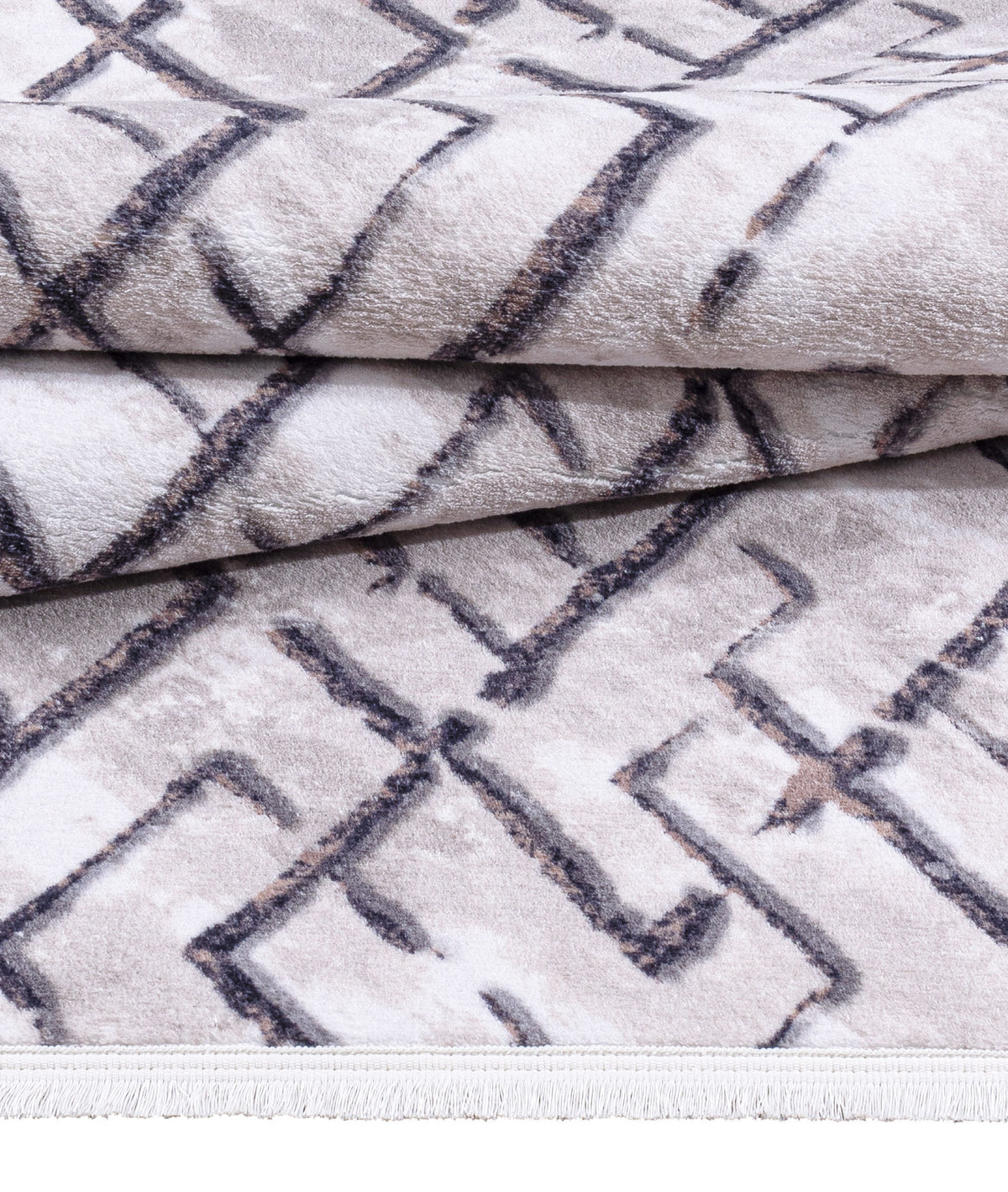 Maze Link Bakır Desenli Peluş Halı 7455