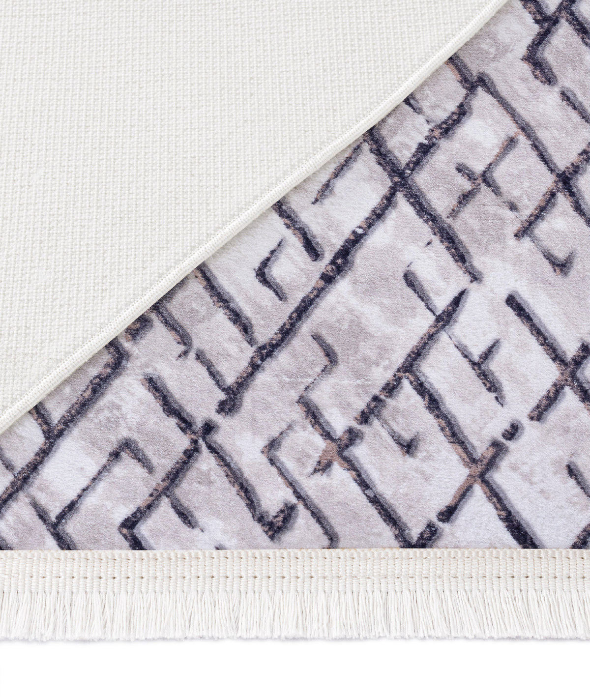 Maze Link Bakır Desenli Peluş Halı 7455