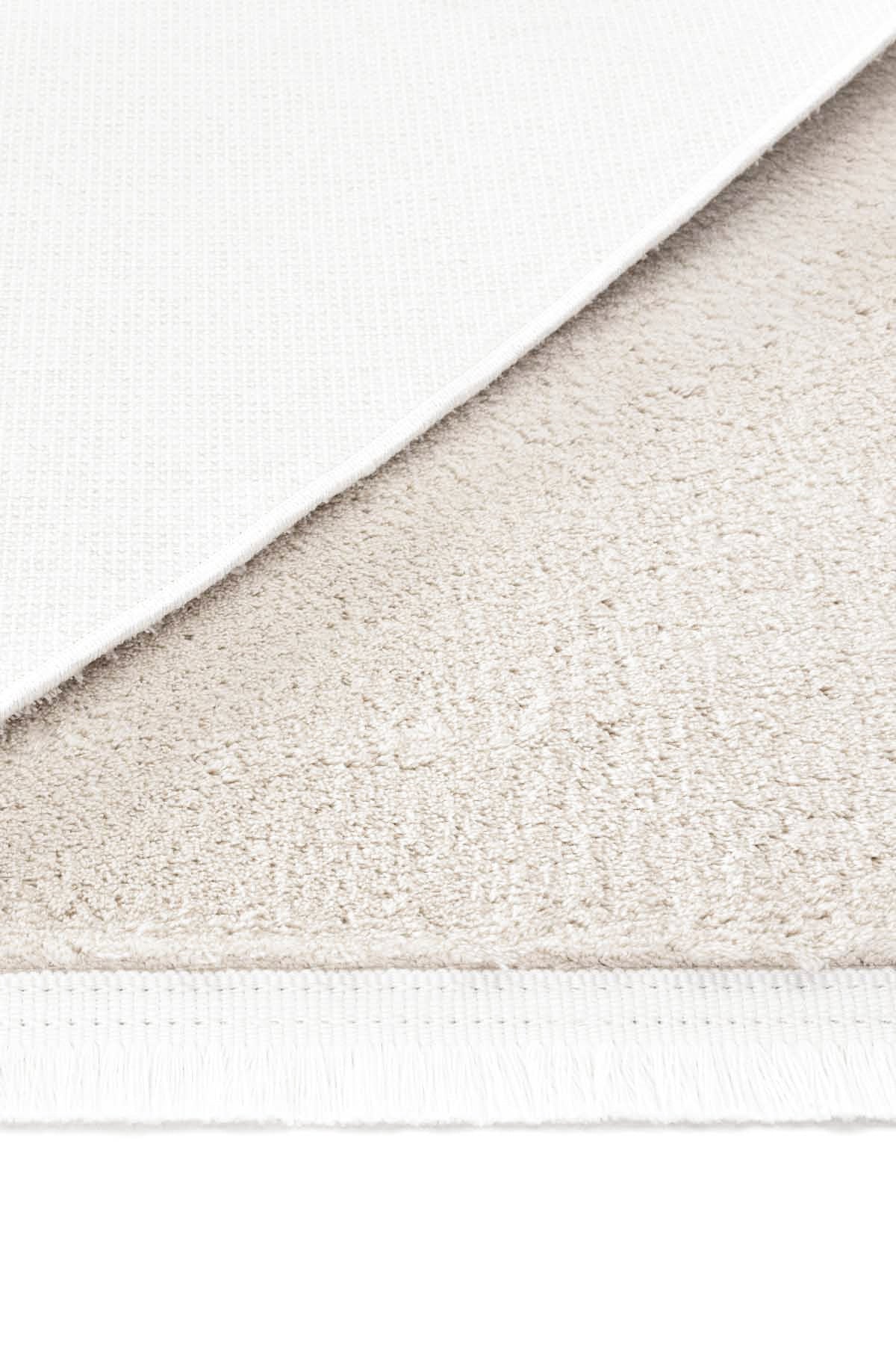 Maze Plain Ekru Kaymaz Taban Peluş Halı 19878