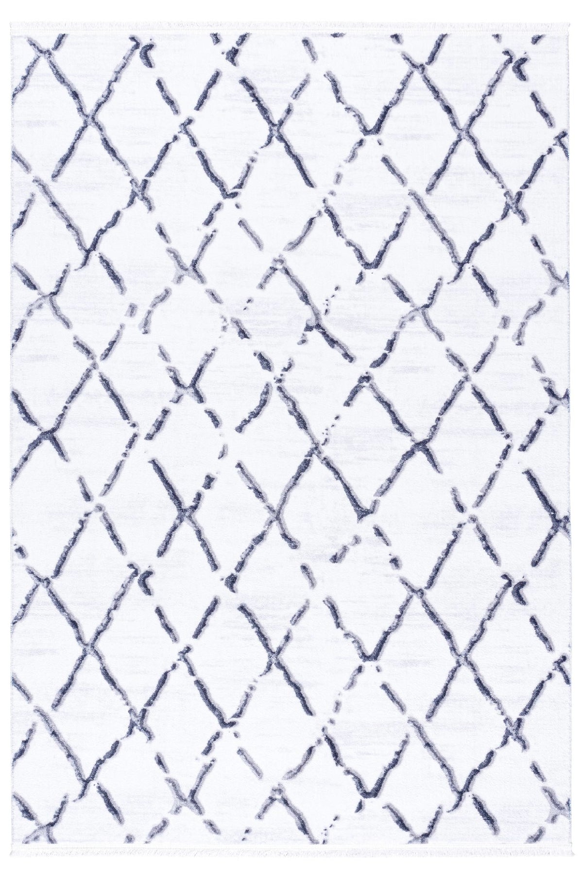 Maze Tile Antrasit Desenli Peluş Halı 7454