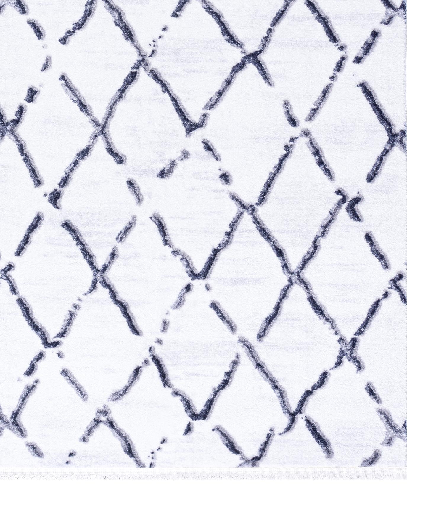 Maze Tile Antrasit Desenli Peluş Halı 7454