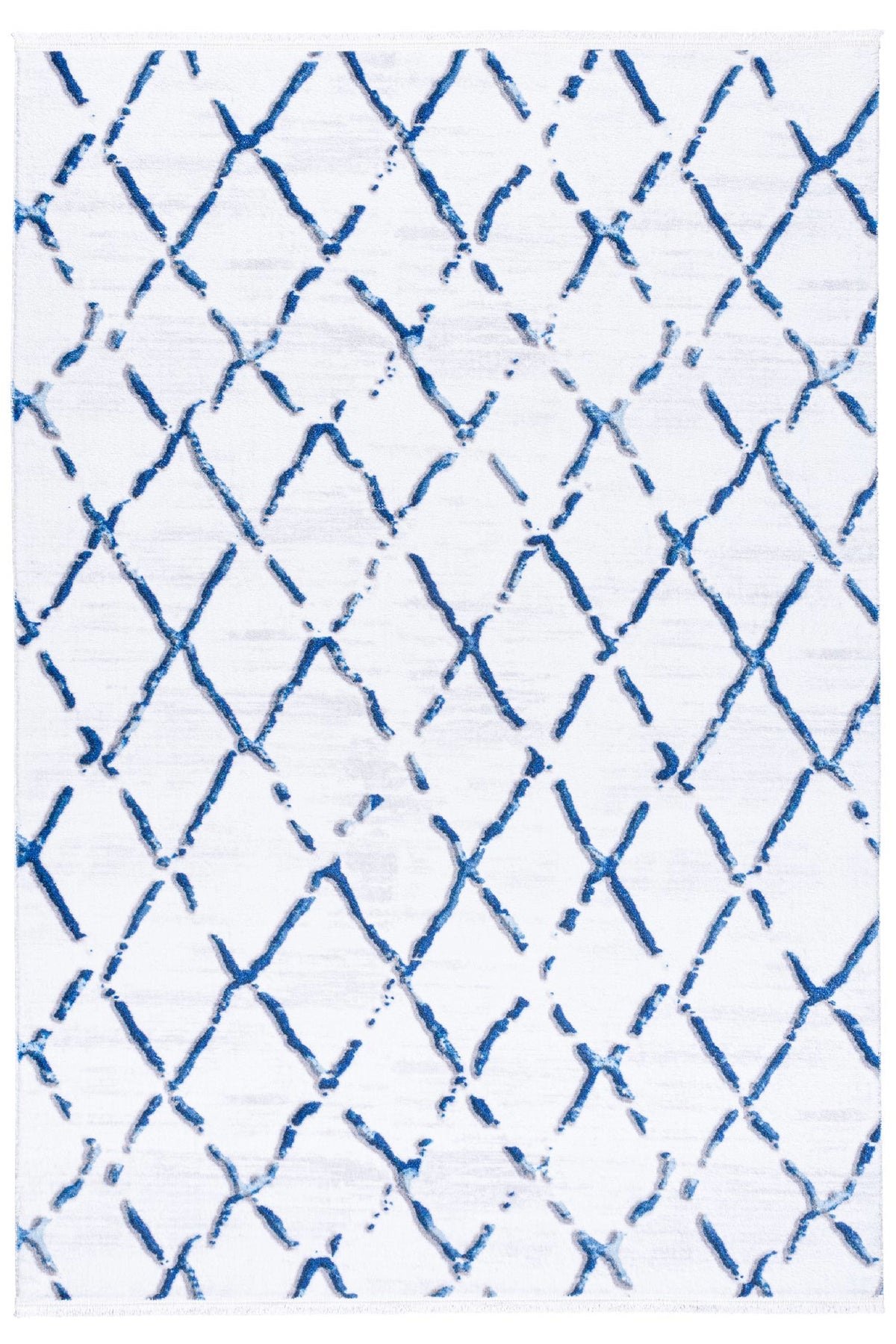 Maze Tile Navy Desenli Peluş Halı 7452