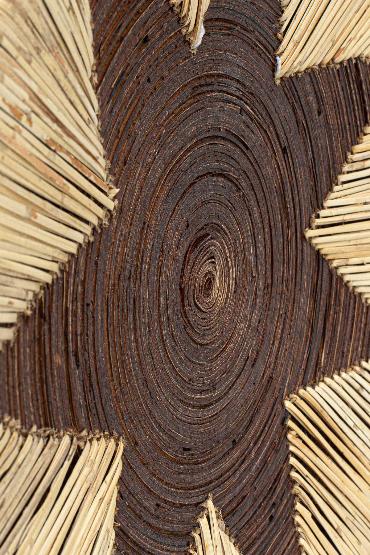 Meander Bambu Afrikan El Yapımı Yıldız Duvar Tabağı Dekoru 40cm 8910