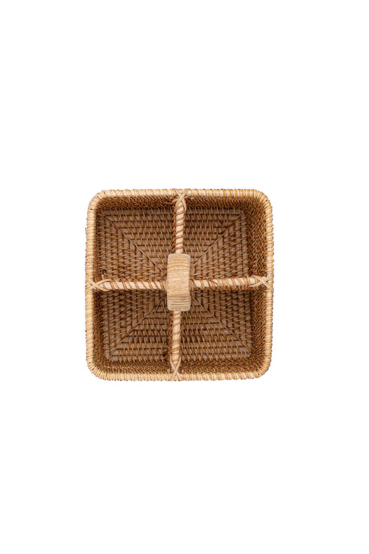 Meander El Yapımı Kare Rattan Kaşıklık 8954 18x18x26 cm
