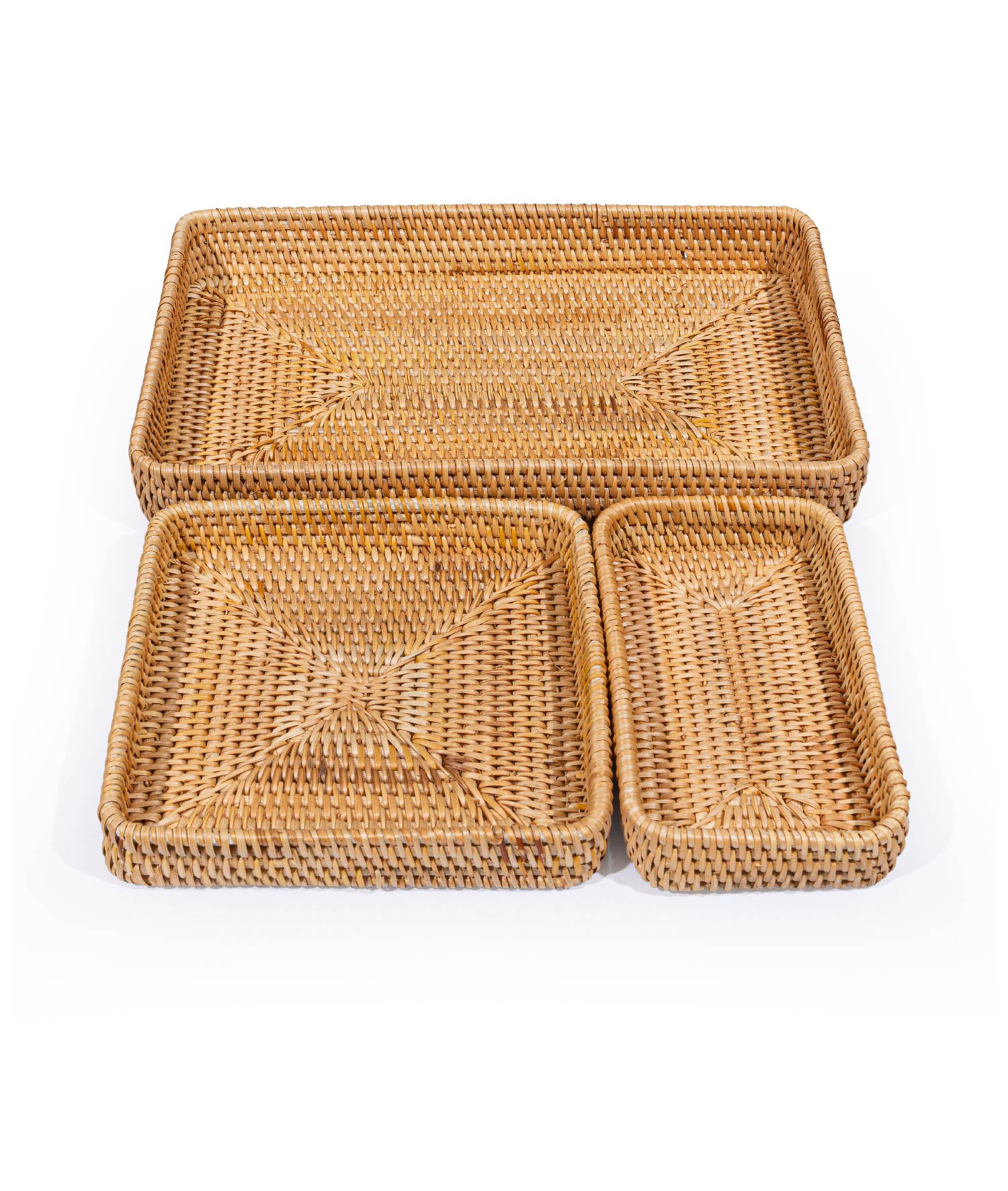 Meander El Yapımı Örgü Rattan Üçlü Çekmece Düzenleyici 8833