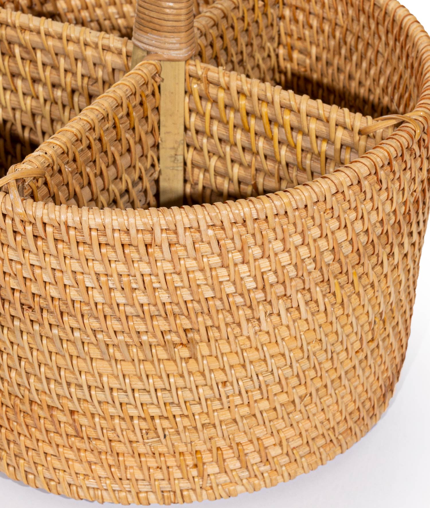 Meander El Yapımı Rattan Yuvarlak 4 Bölmeli Kaşıklık 8887