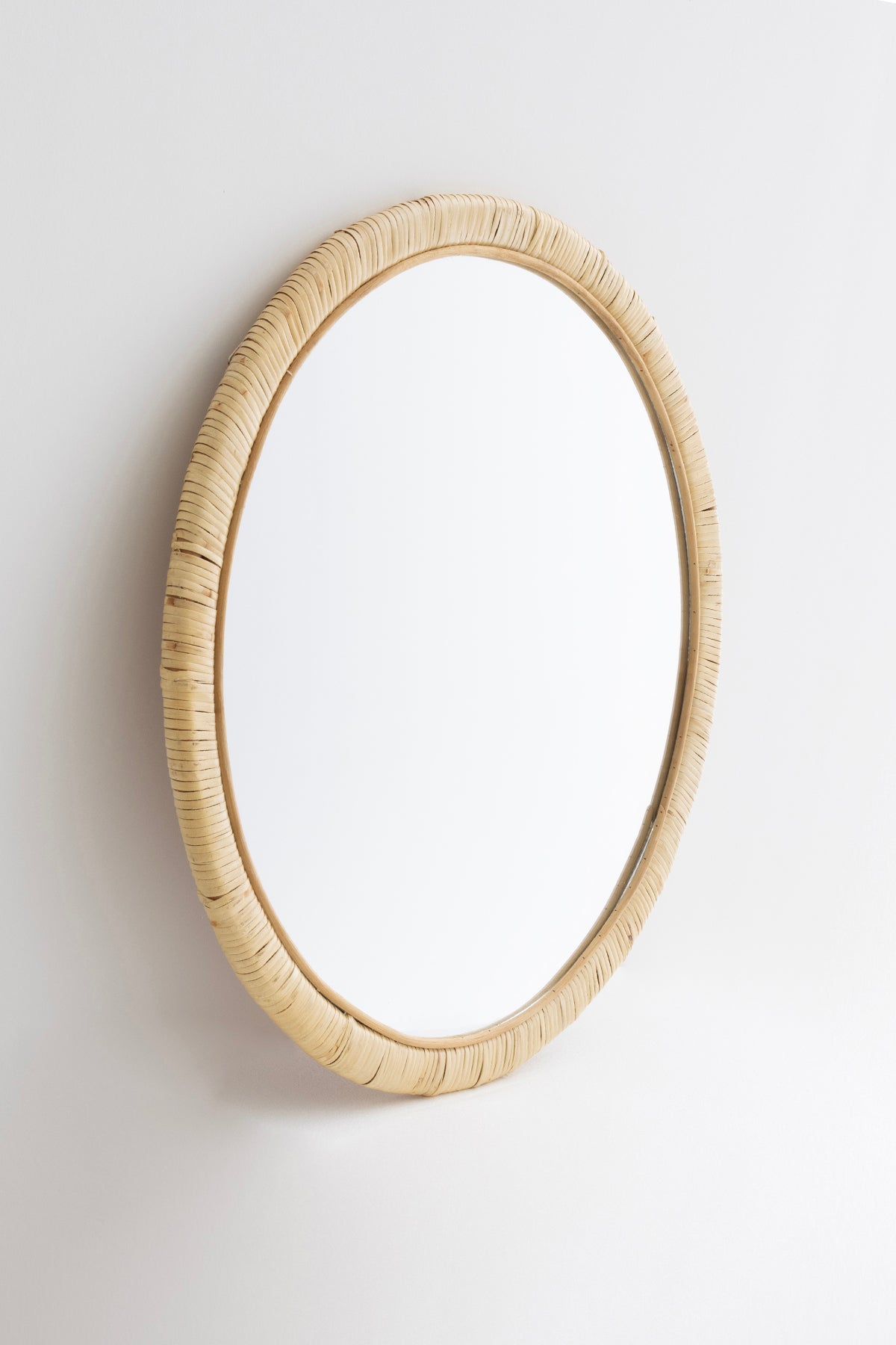 Meander El Yapımı Rattan Yuvarlak Dekoratif Ayna 80cm 8905