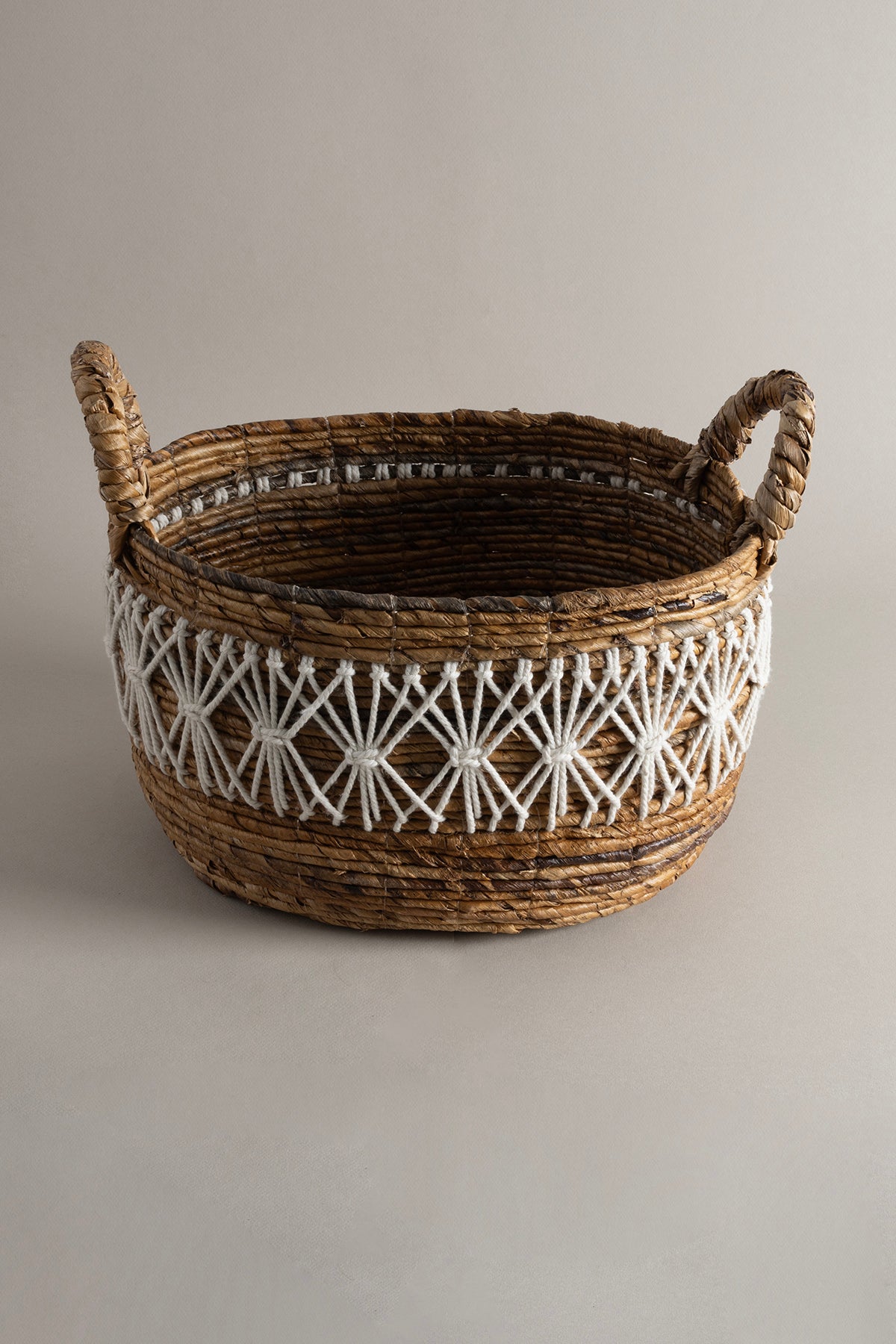 Meander Makrome Doğal El Yapımı Sepet 34x21x21 9068