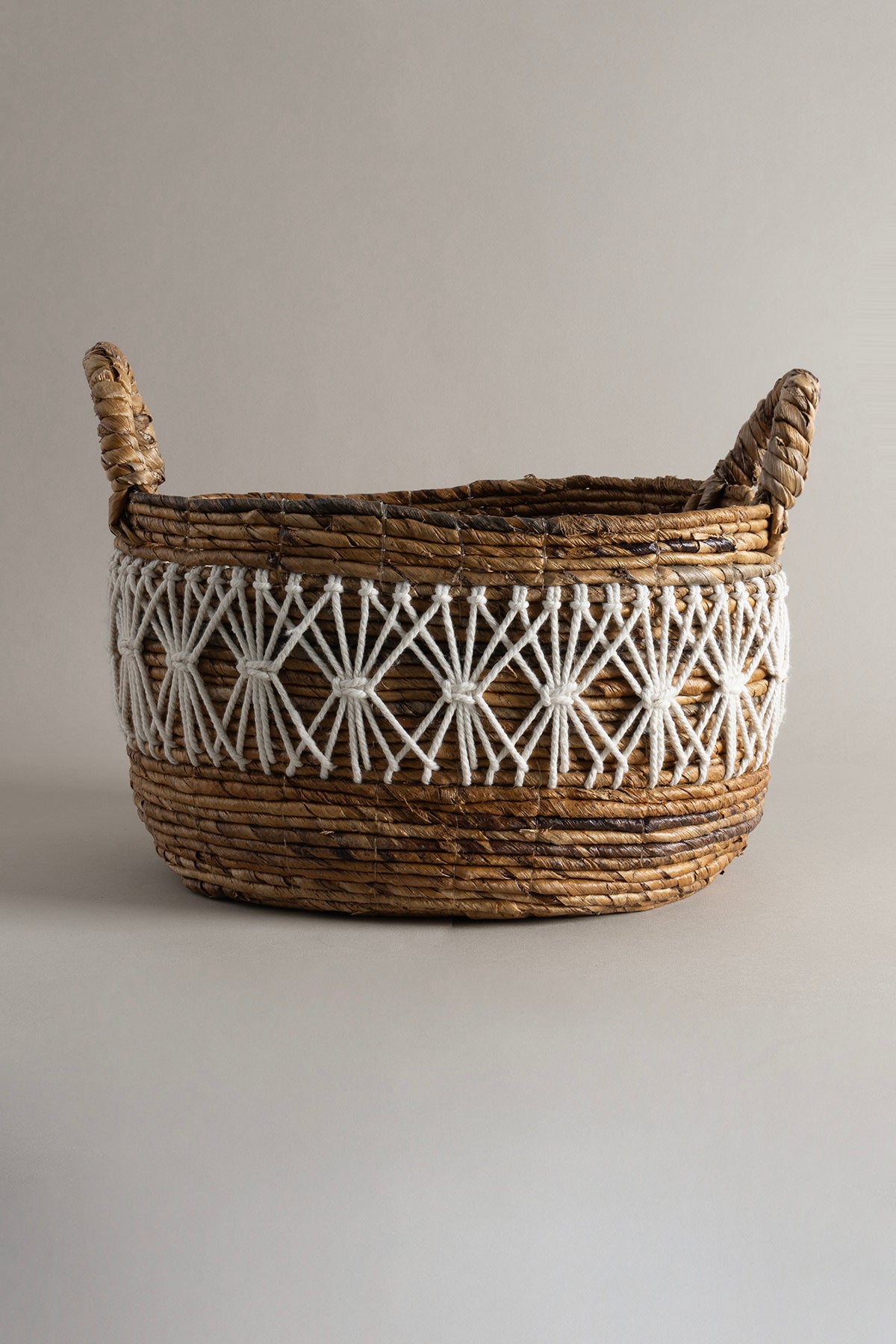 Meander Makrome Doğal El Yapımı Sepet 34x21x21 9068