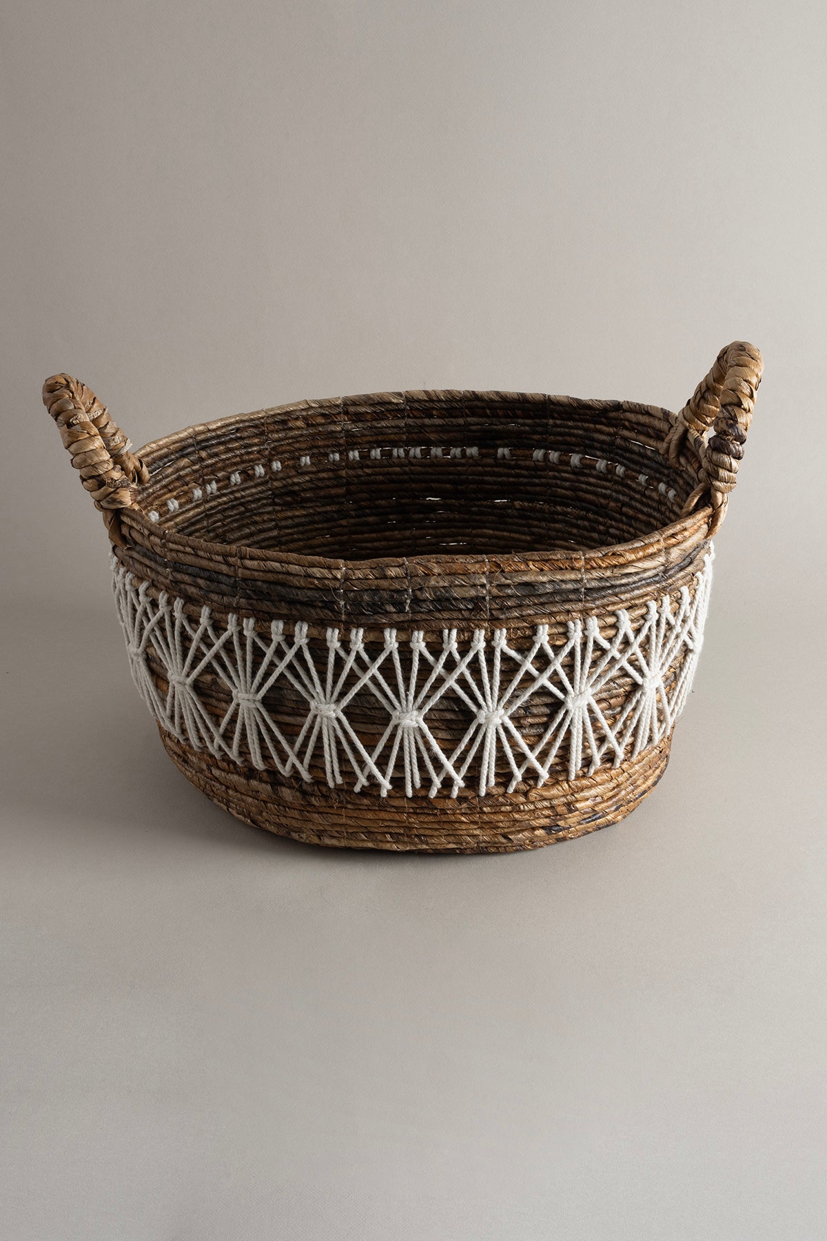 Meander Makrome Doğal El Yapımı Sepet 40x30x23 9069