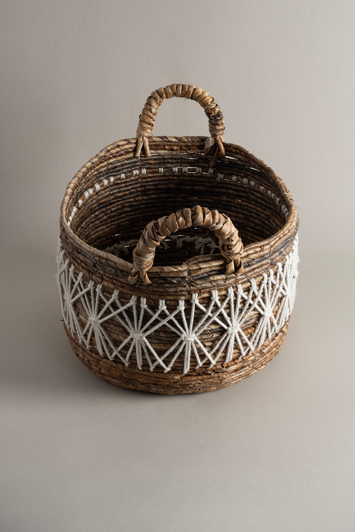 Meander Makrome Doğal El Yapımı Sepet 40x30x23 9069