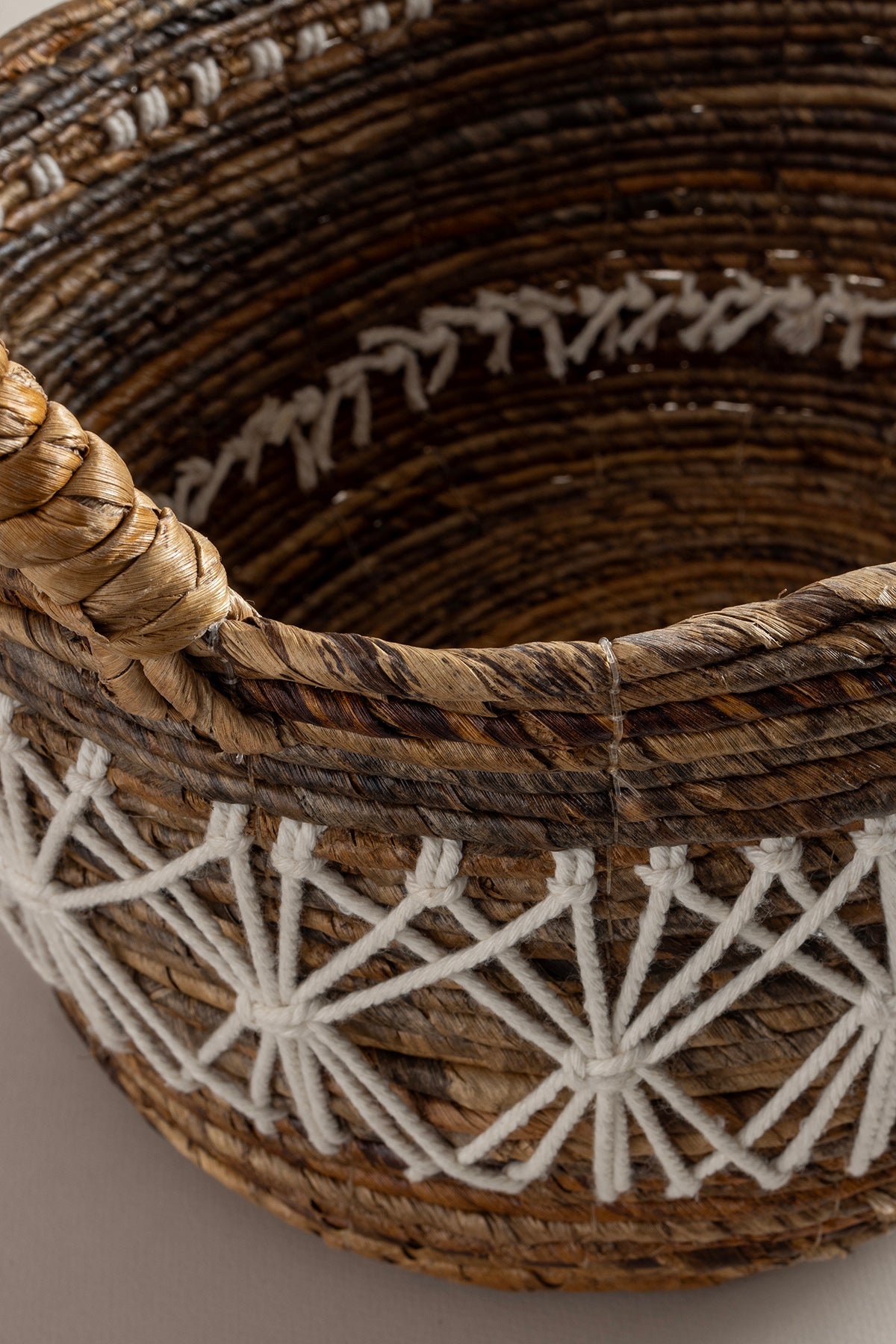 Meander Makrome Doğal El Yapımı Sepet 40x30x23 9069