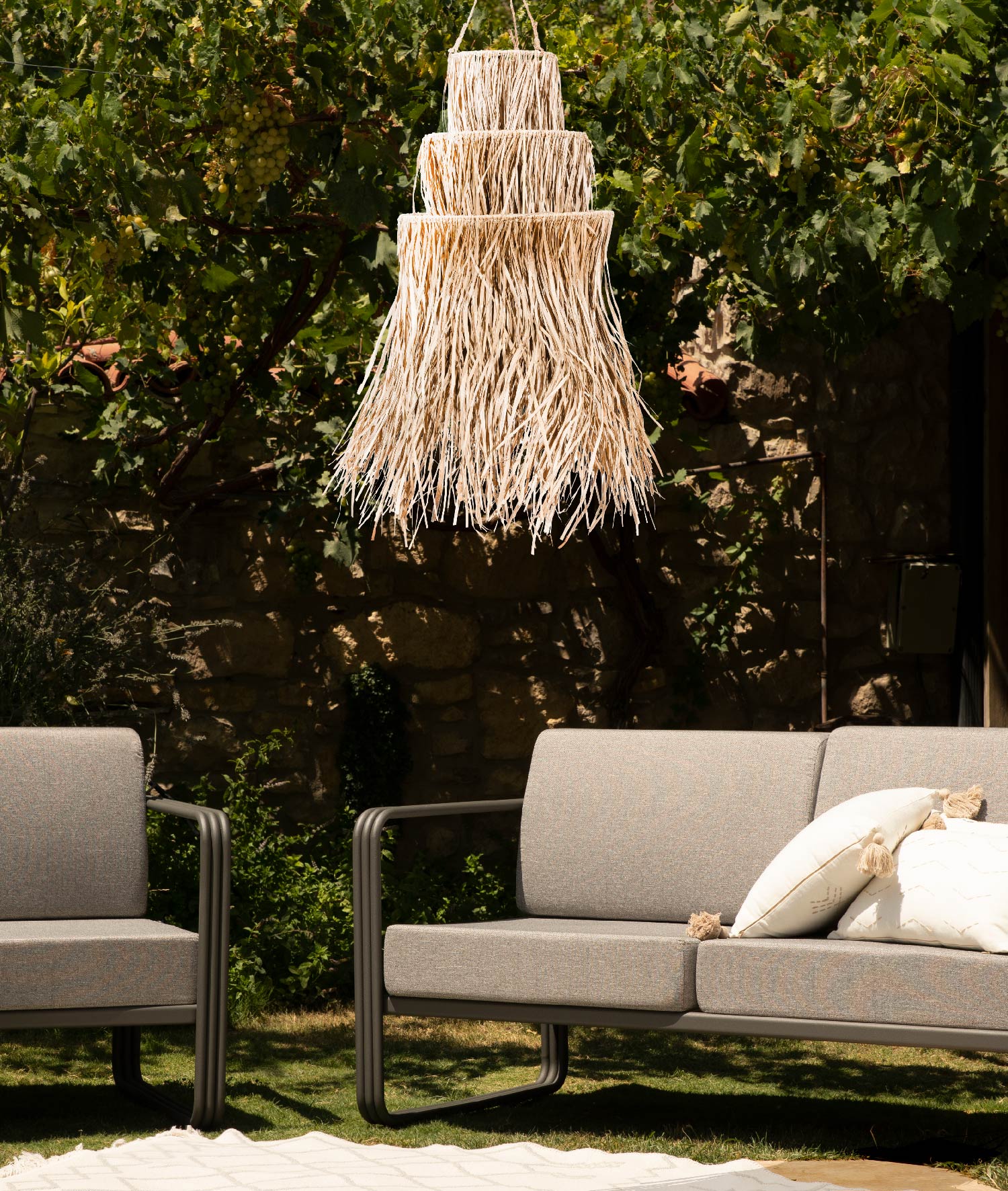 Meander Natural Deniz Sazı Sarkıt Lamba 45x80cm 8781