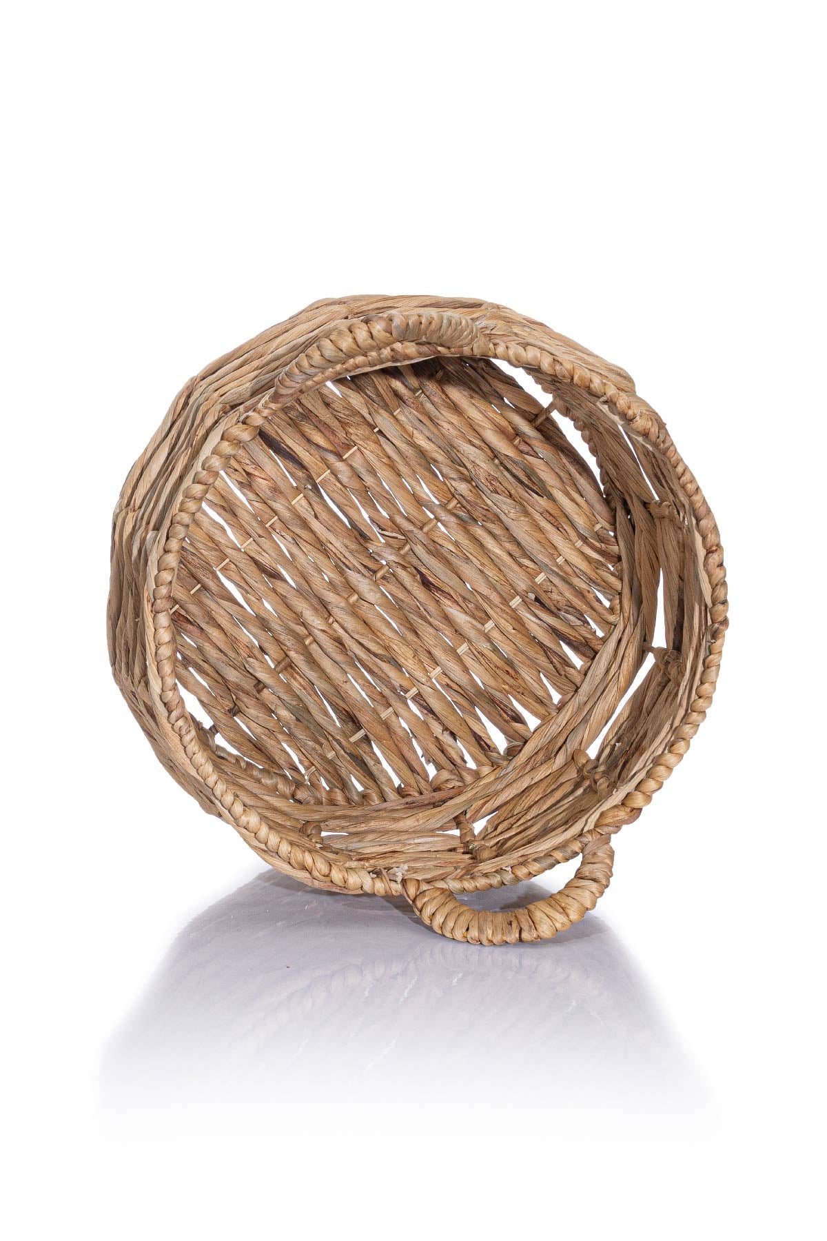Meander Natural El Yapımı Rattan Örme Su Sümbülü Sepet 30x31cm 8851