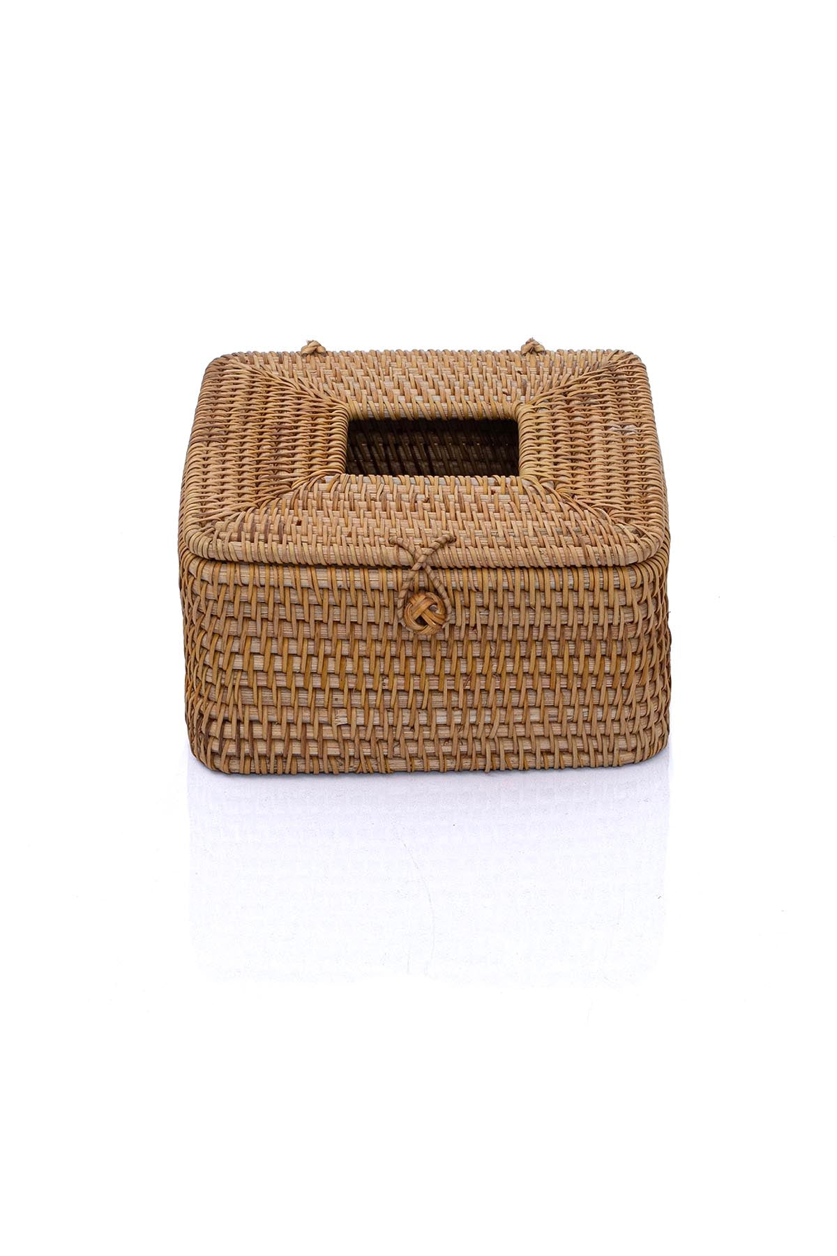 Meander Rattan El Yapımı Kare Büyük Boy Peçetelik 18x18x13cm 8923