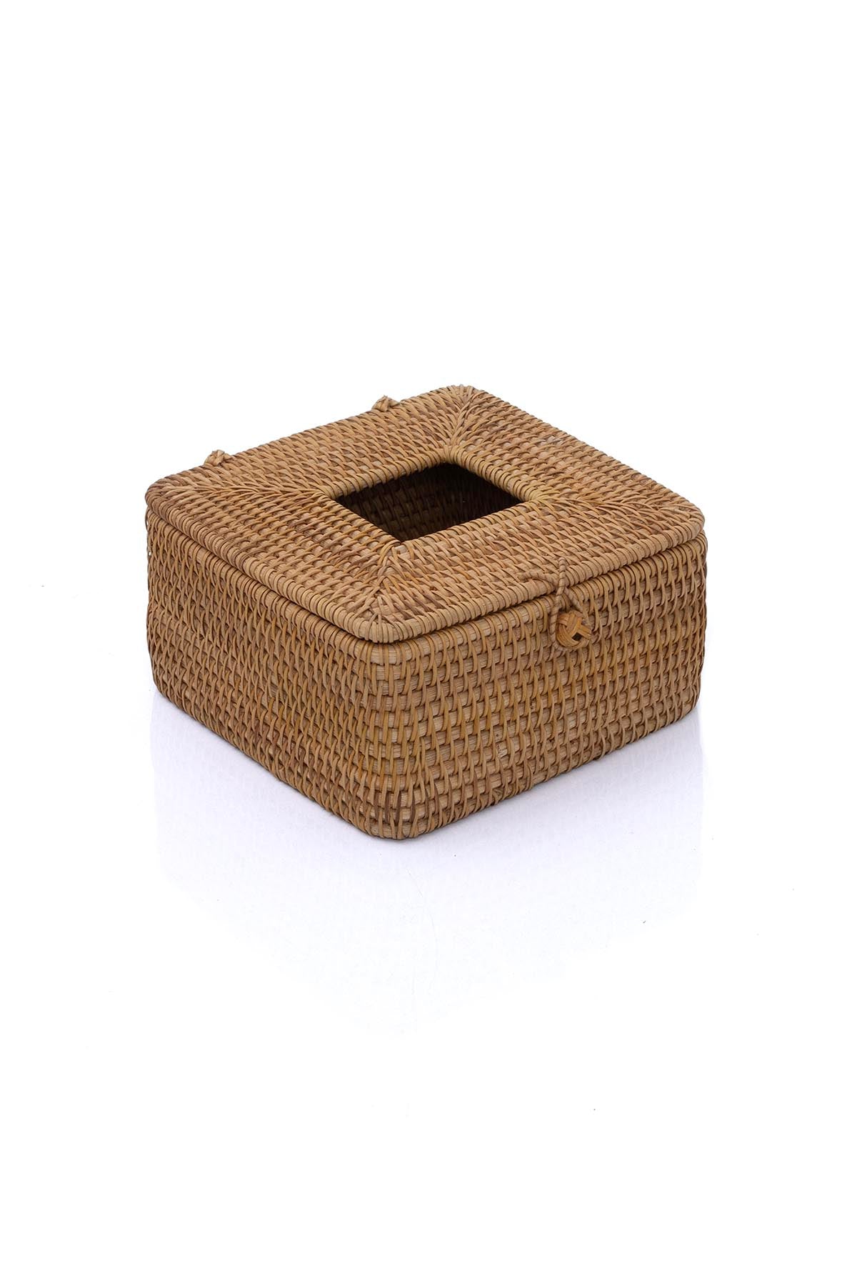 Meander Rattan El Yapımı Kare Büyük Boy Peçetelik 18x18x13cm 8923