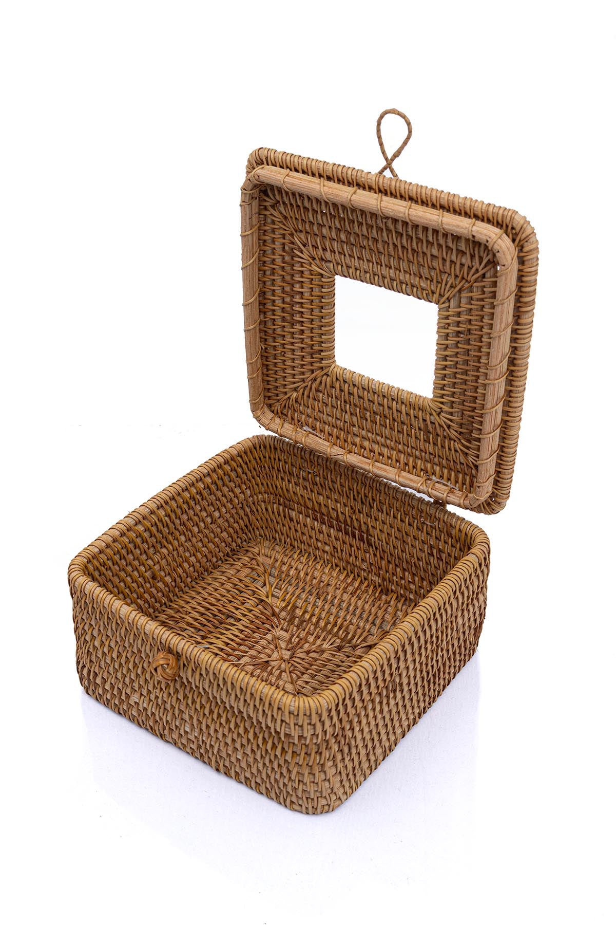 Meander Rattan El Yapımı Kare Büyük Boy Peçetelik 18x18x13cm 8923