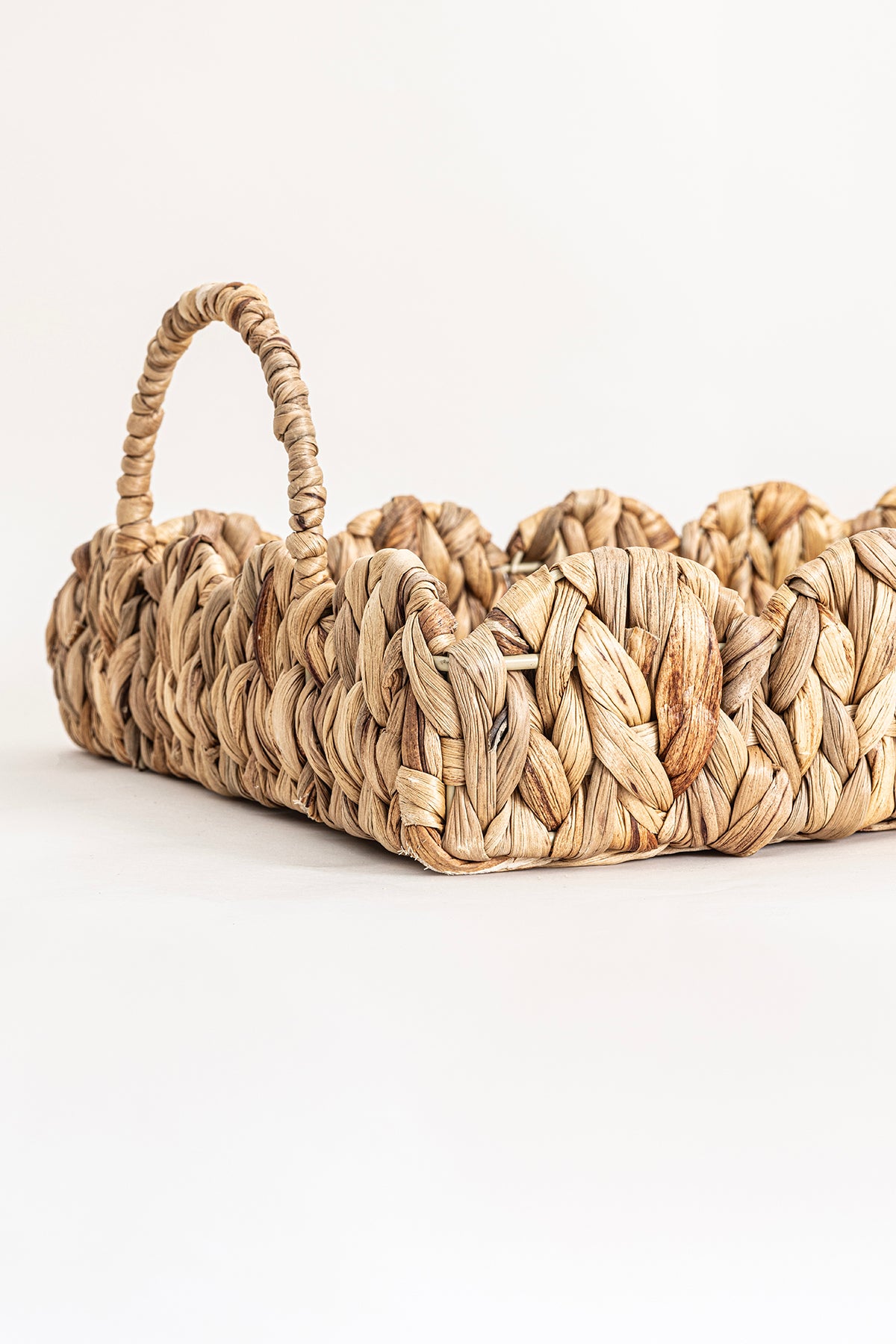 Meander Su Sümbülü Dikdörtgen Kulplu Desenli Tepsi 2'li Set 5119