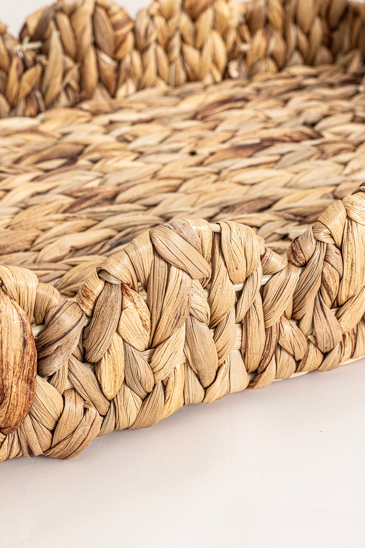 Meander Su Sümbülü Dikdörtgen Kulplu Desenli Tepsi 2'li Set 5119